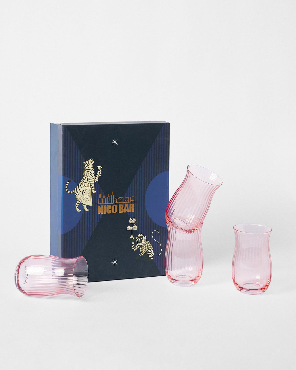 Ripple Glass tumblers - Pink