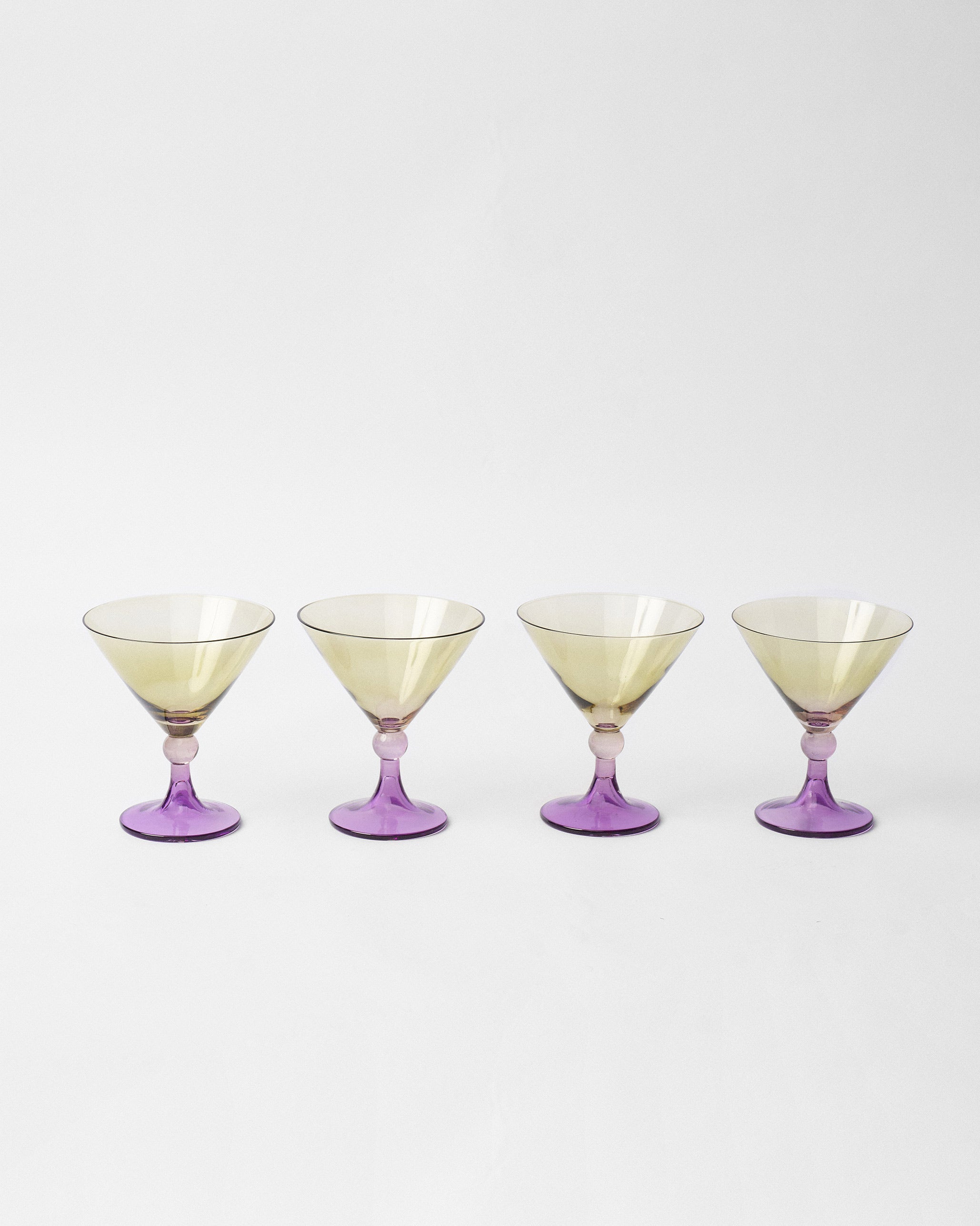 Mist Cocktail Glasses – Olive & Amethyst (Set of 4)
