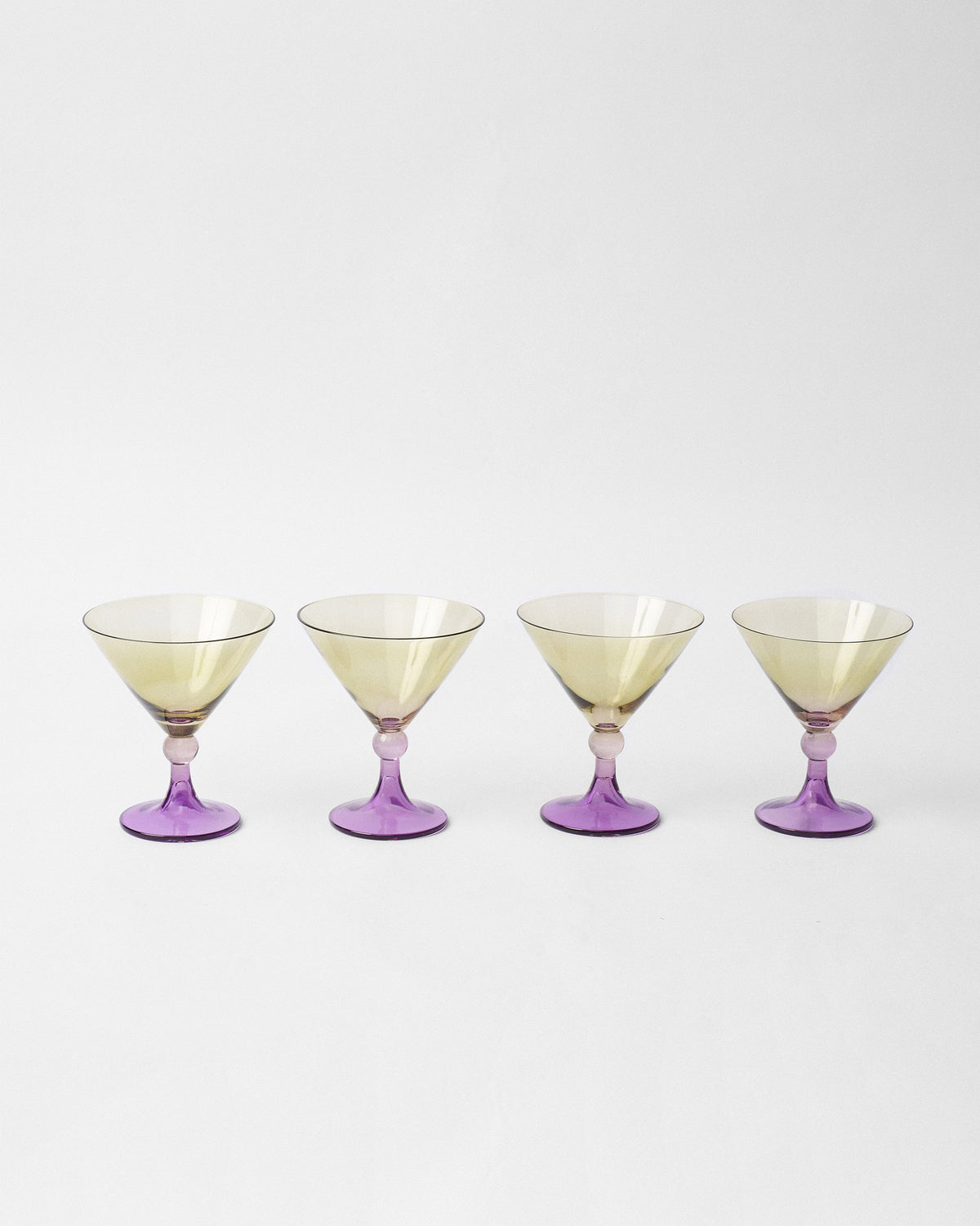 Mist Cocktail Glasses – Olive & Amethyst (Set of 4)