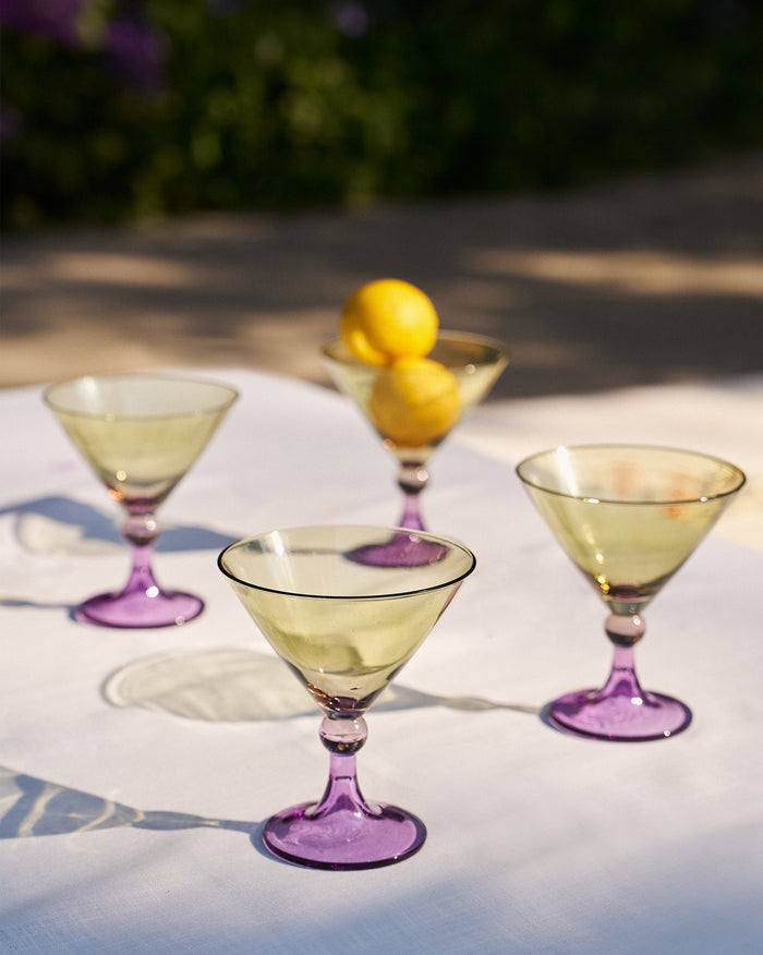 Mist Cocktail Glasses – Olive & Amethyst (Set of 4)