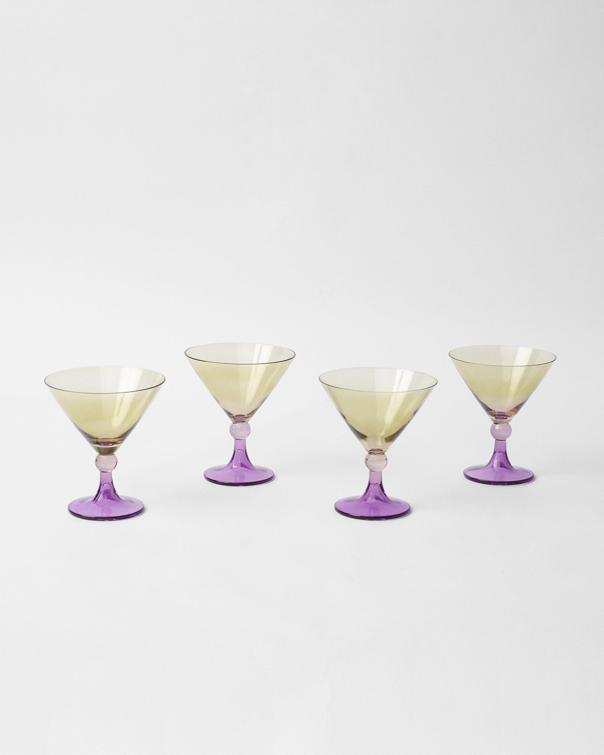 Mist Cocktail Glasses – Olive & Amethyst (Set of 4)