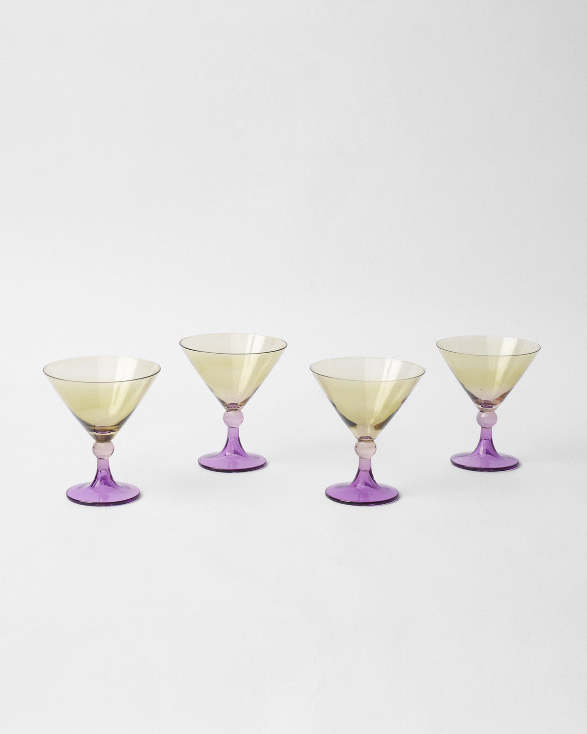 Mist Cocktail Glasses – Olive & Amethyst (Set of 4)