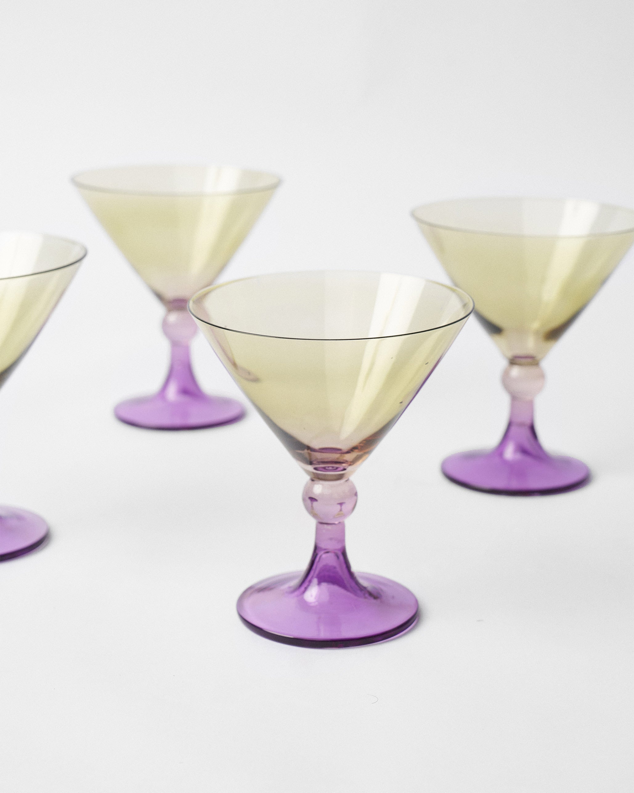 Mist Cocktail Glasses – Olive & Amethyst (Set of 4)