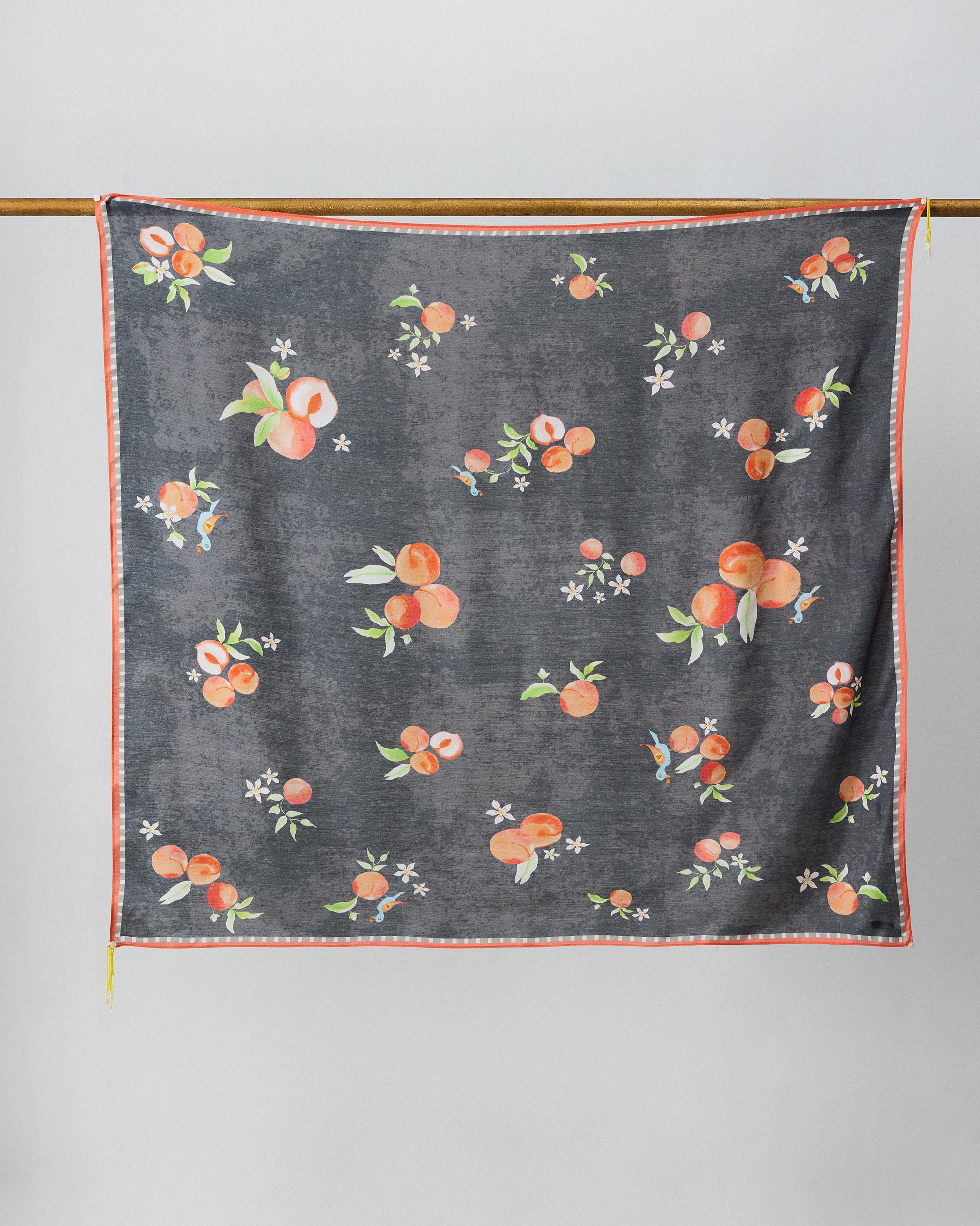 Apricot Scarf - Charcoal & Orange