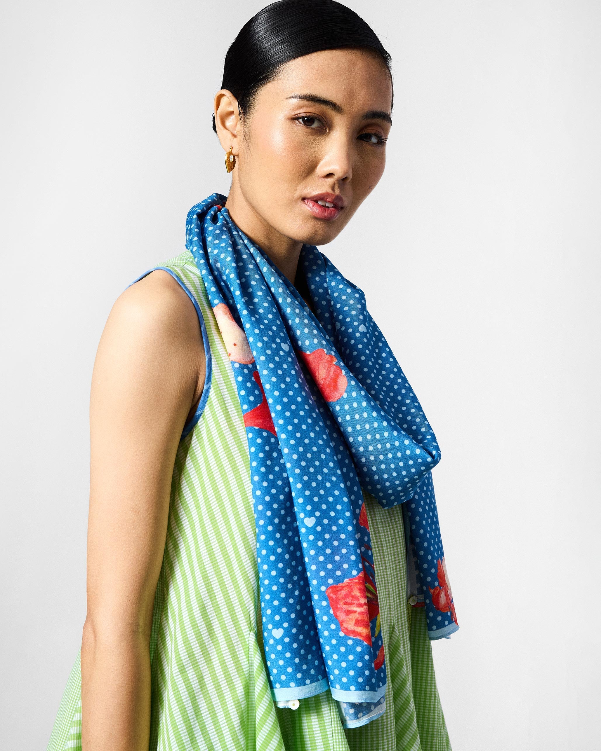 Gulmohar Scarf - Riverside Blue