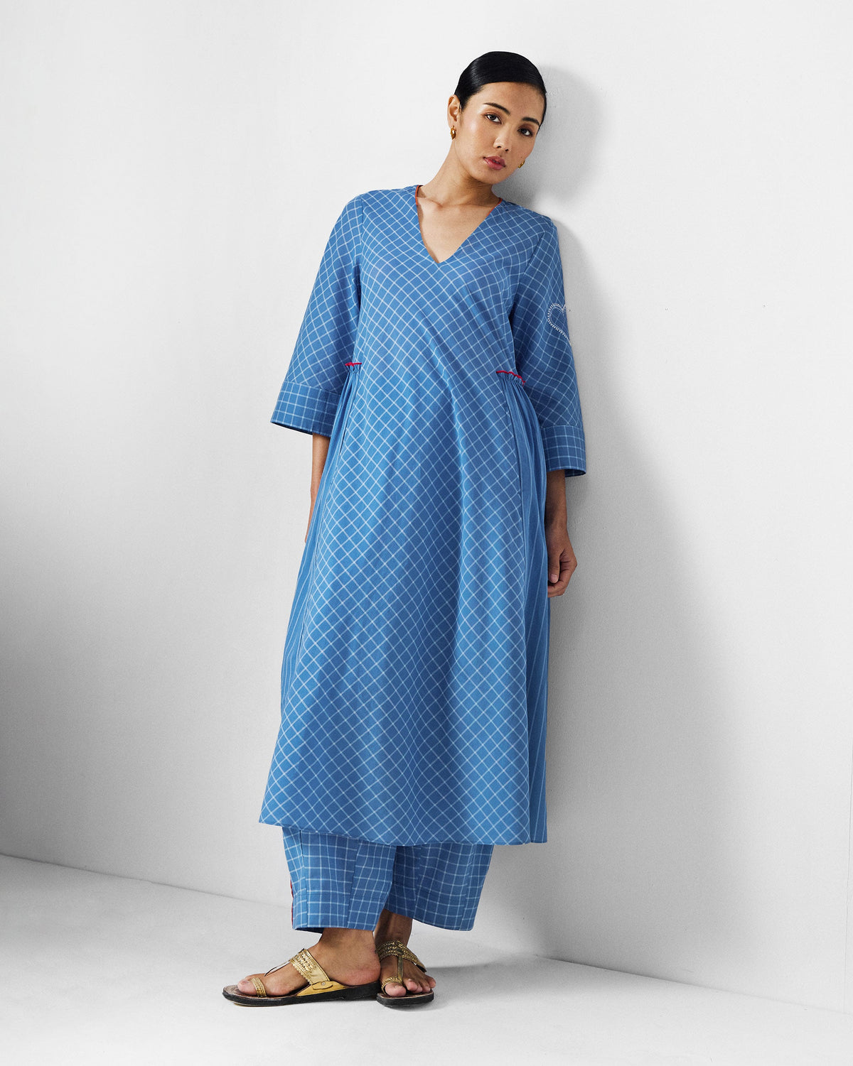 Tia Pants - Riverside Blue & White Checks