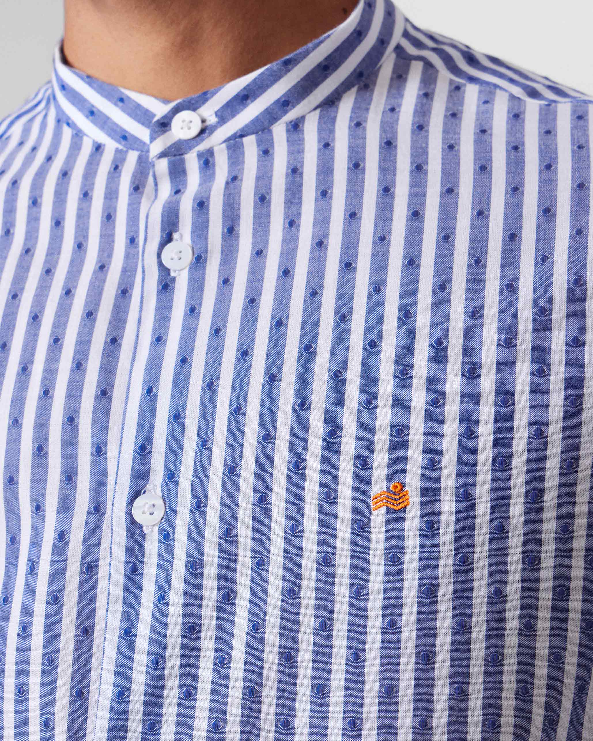 Nawab Shirt - Navy & White Stripes