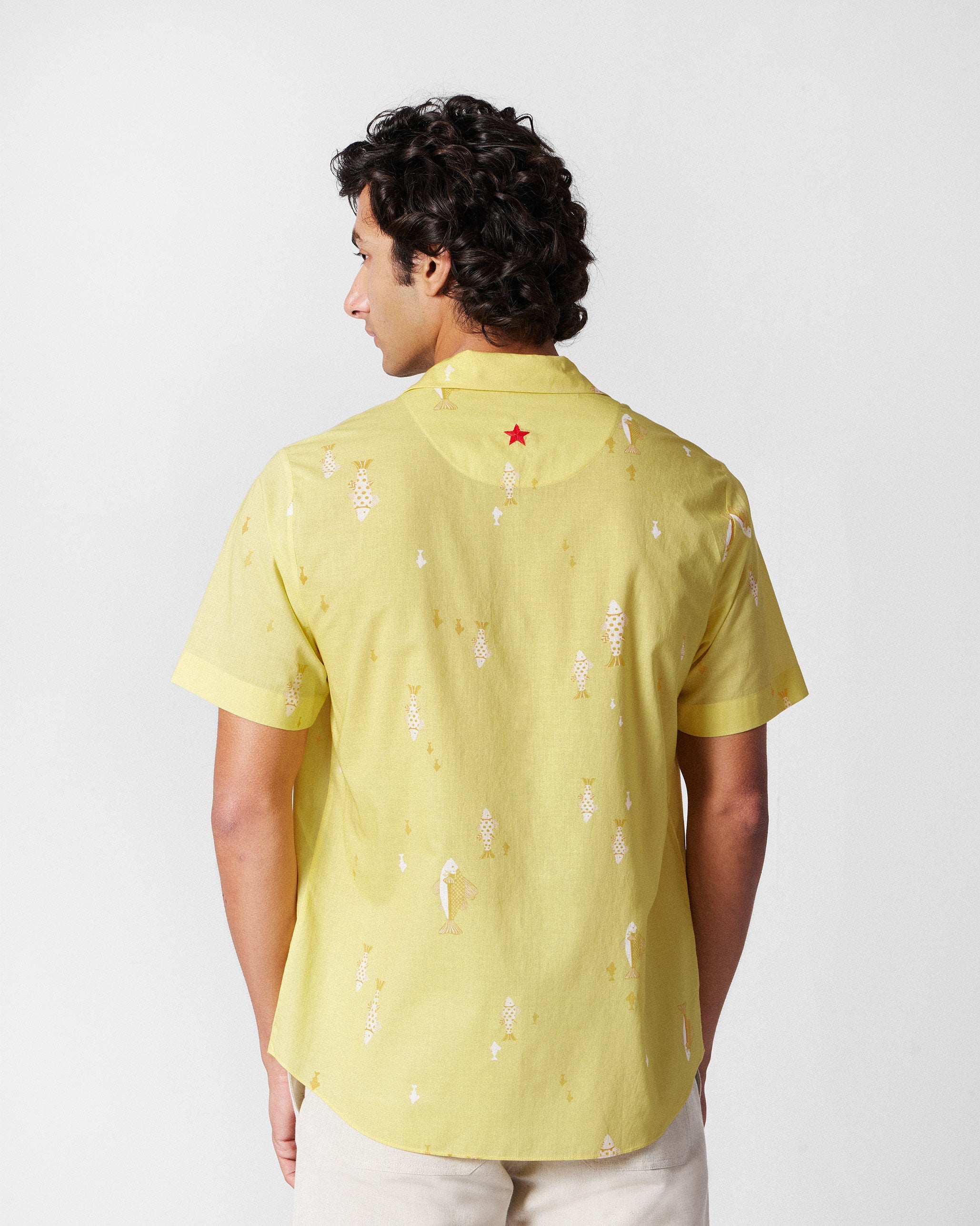 Mistari Shirt - Light Yellow Printed