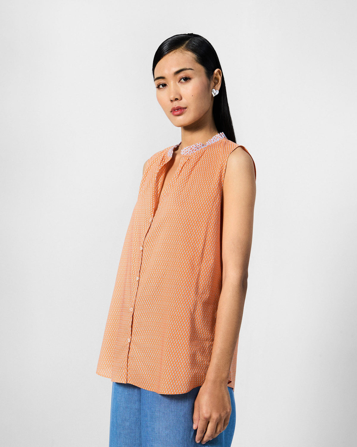 Roh Top - Orange Printed