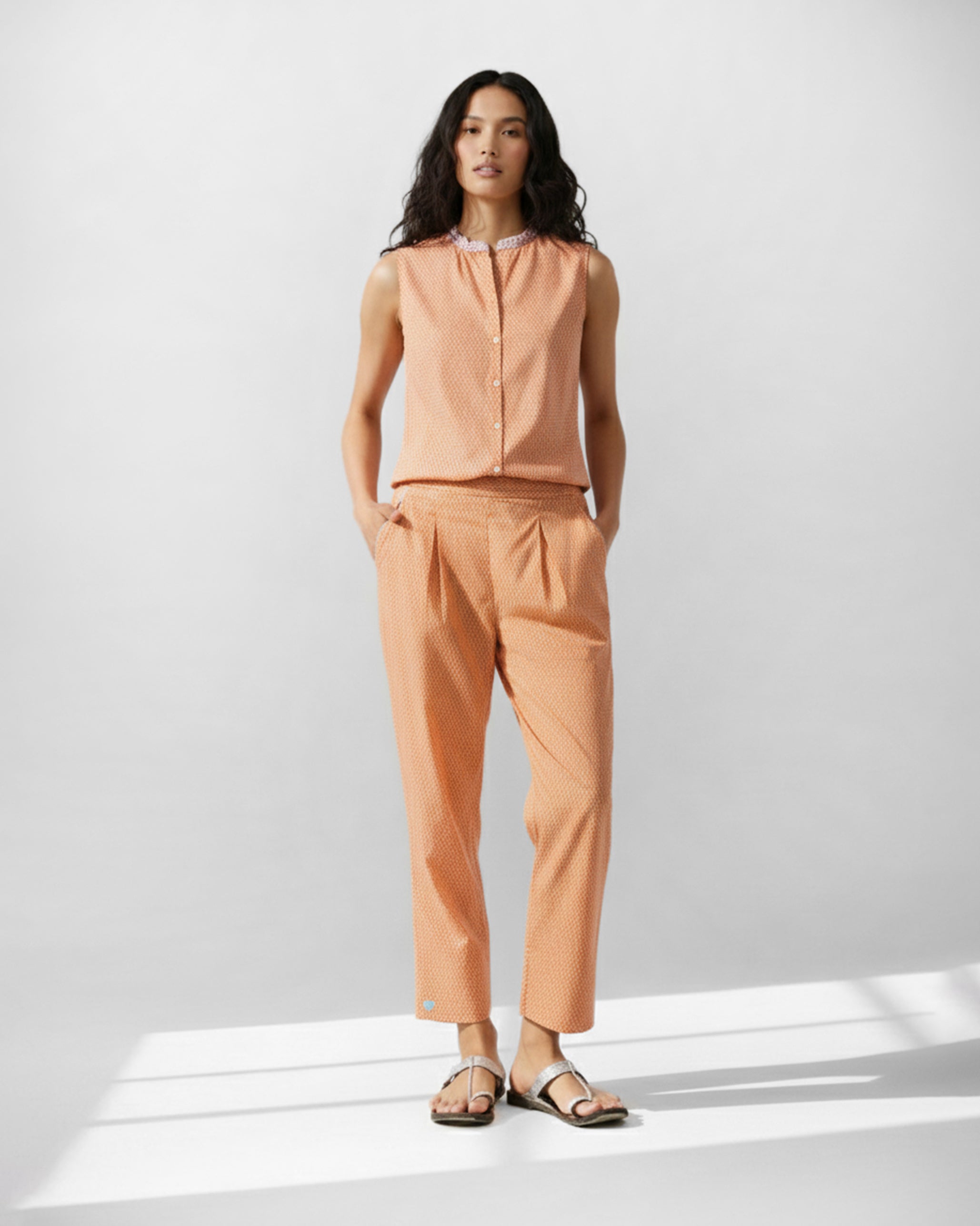 Roh Top - Orange Printed