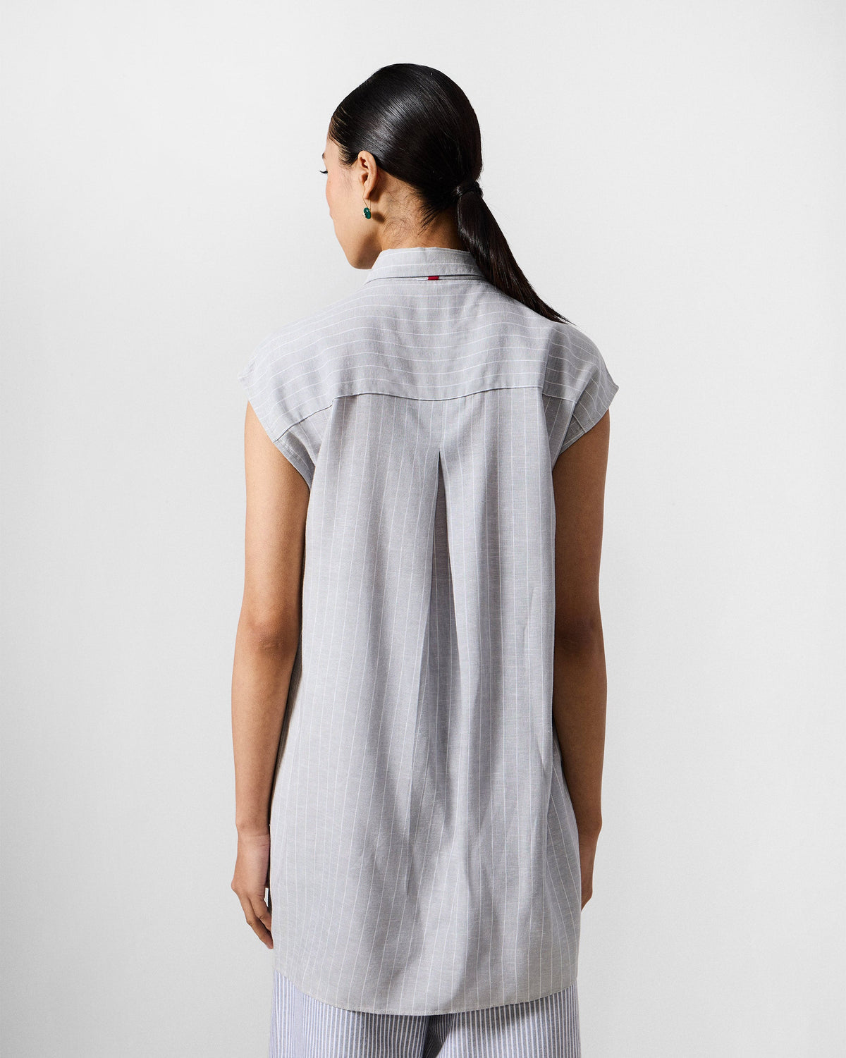 Rin Top - Grey & White Stripes