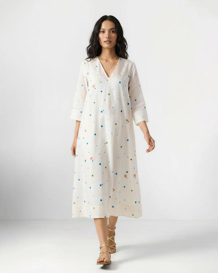 Meadow Dress - Ivory Embroidered