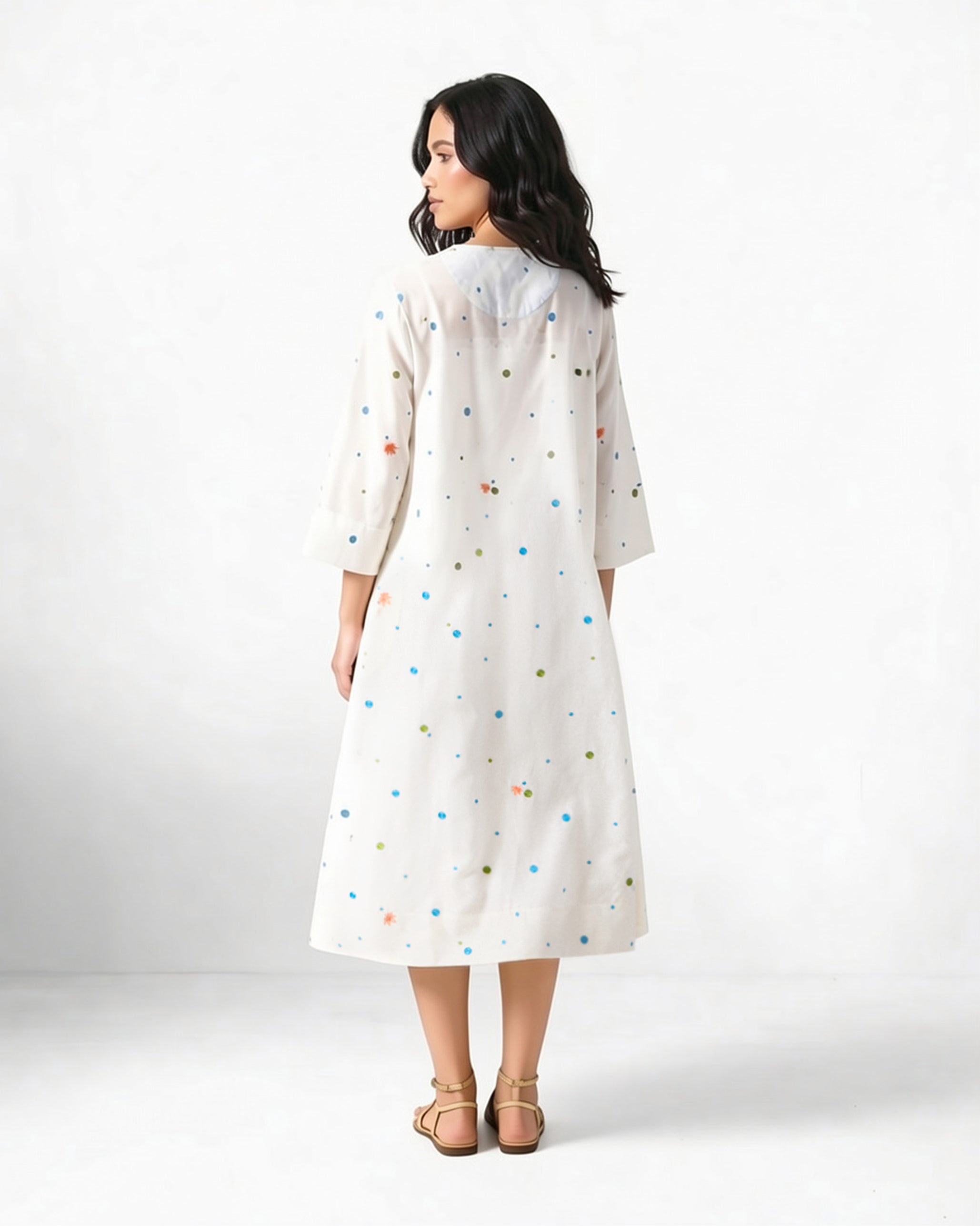 Meadow Dress - Ivory Embroidered