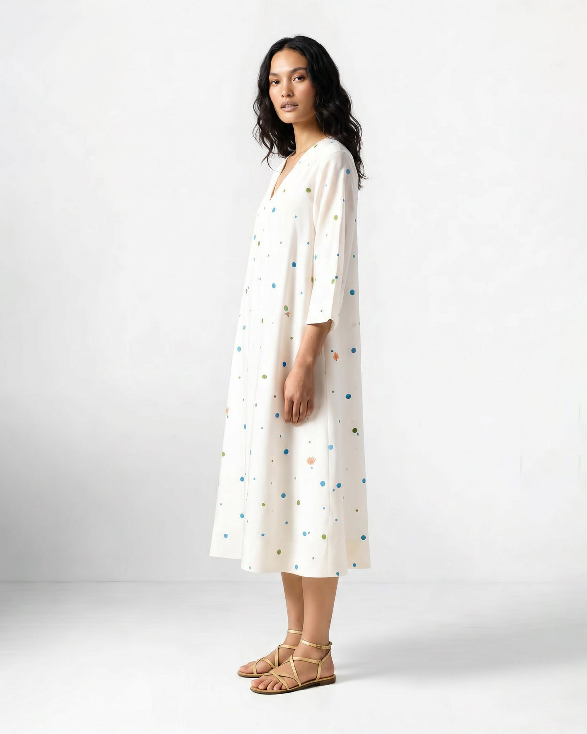 Meadow Dress - Ivory Embroidered