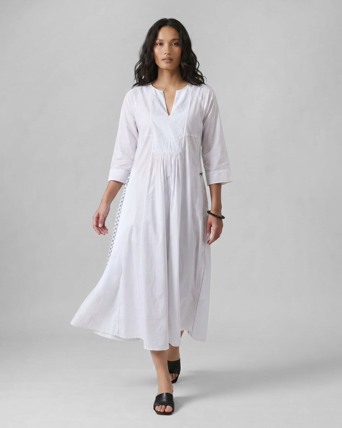 Torsa Dress - White Embroidered