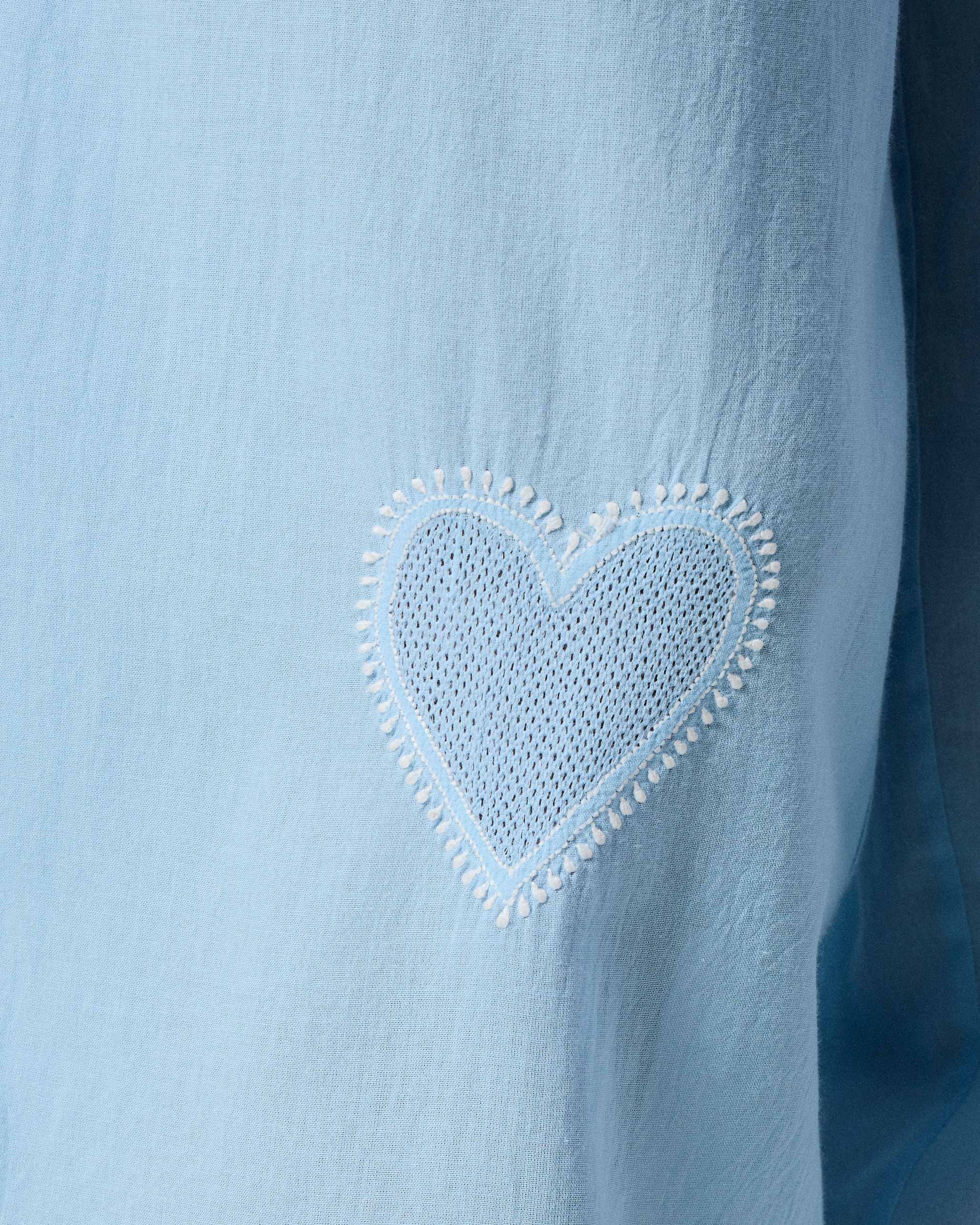 Aaira Pants - Ice Blue Embroidered