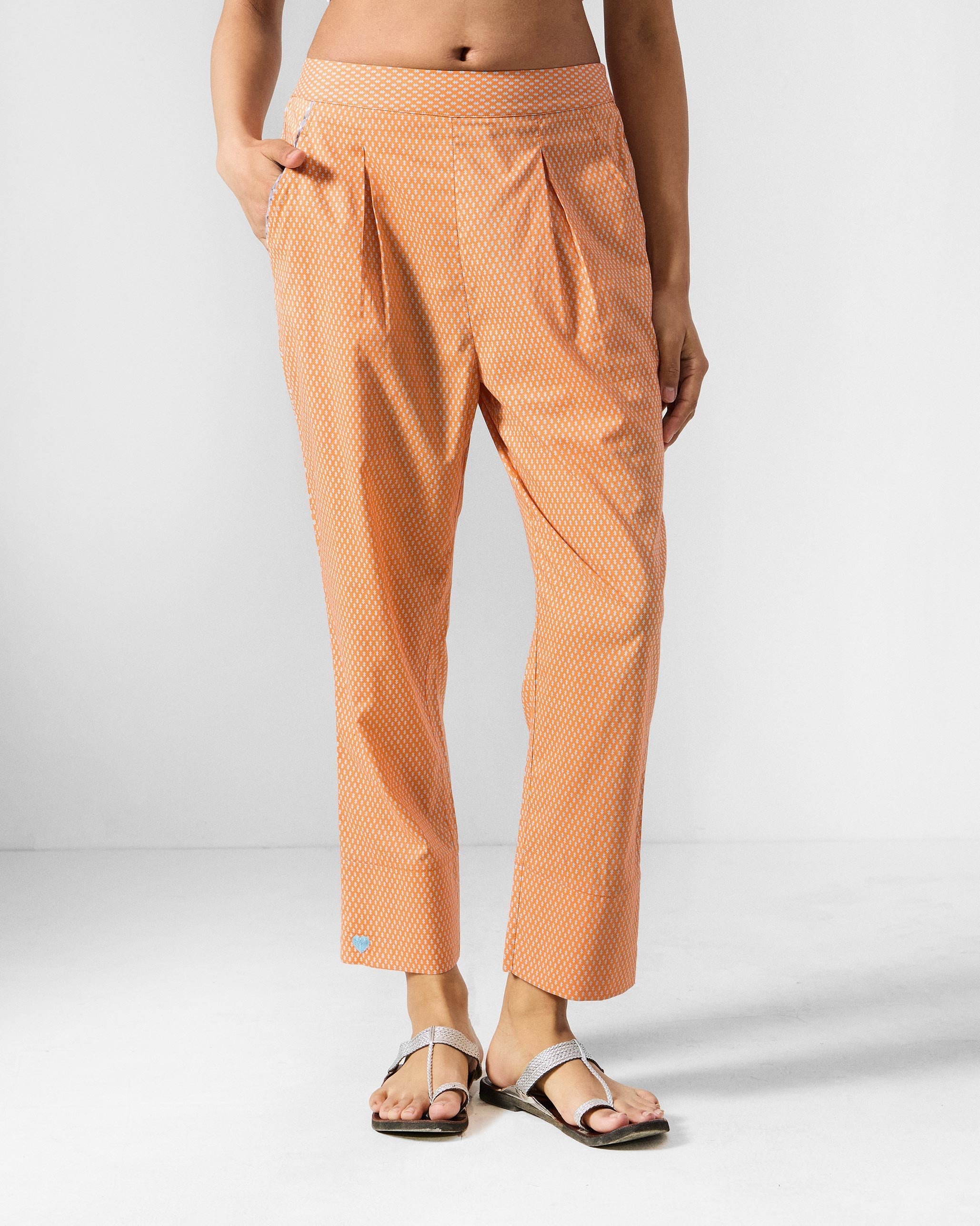 Perch Pants - Orange Printed
