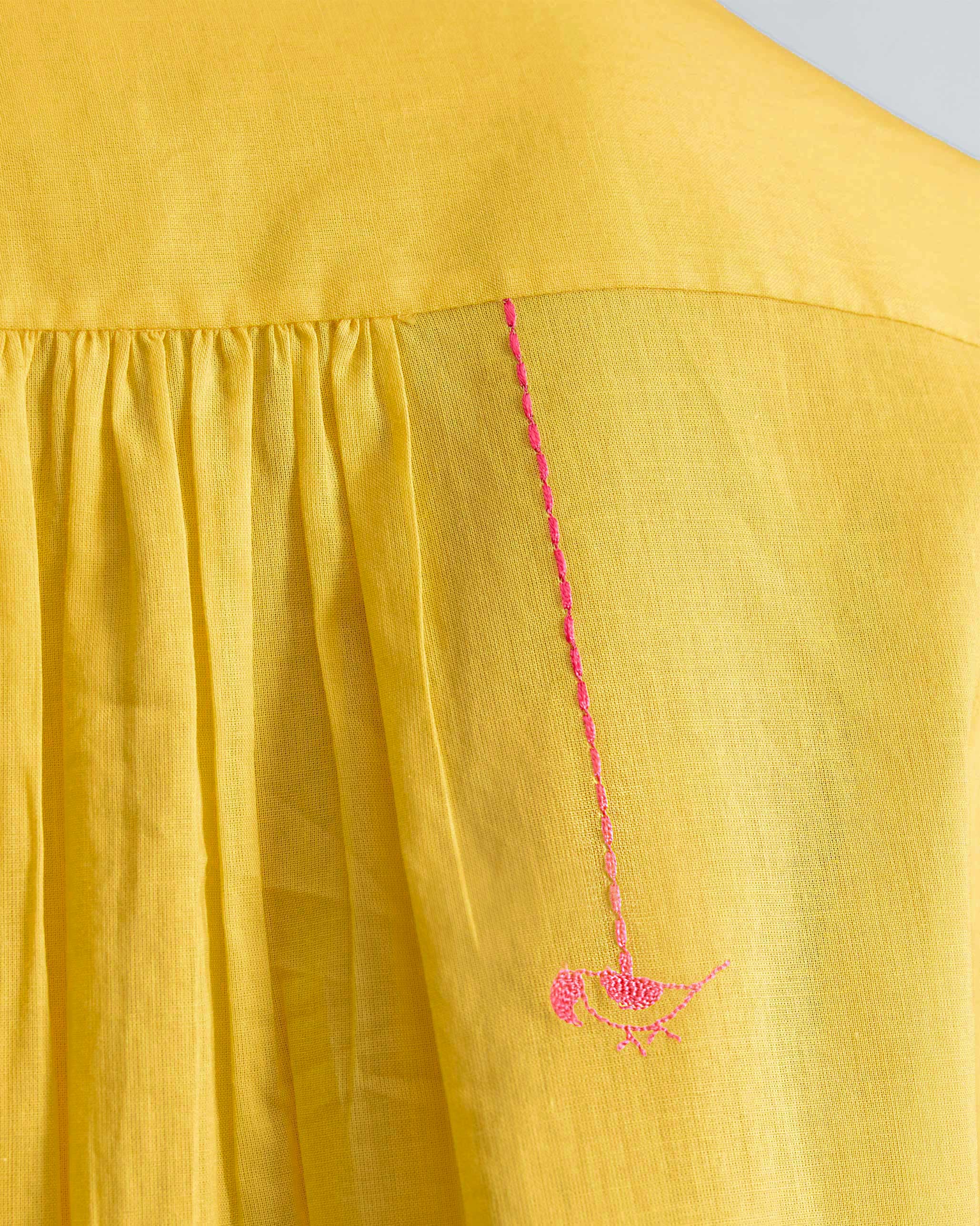 Mandarin Collar Top - Yellow