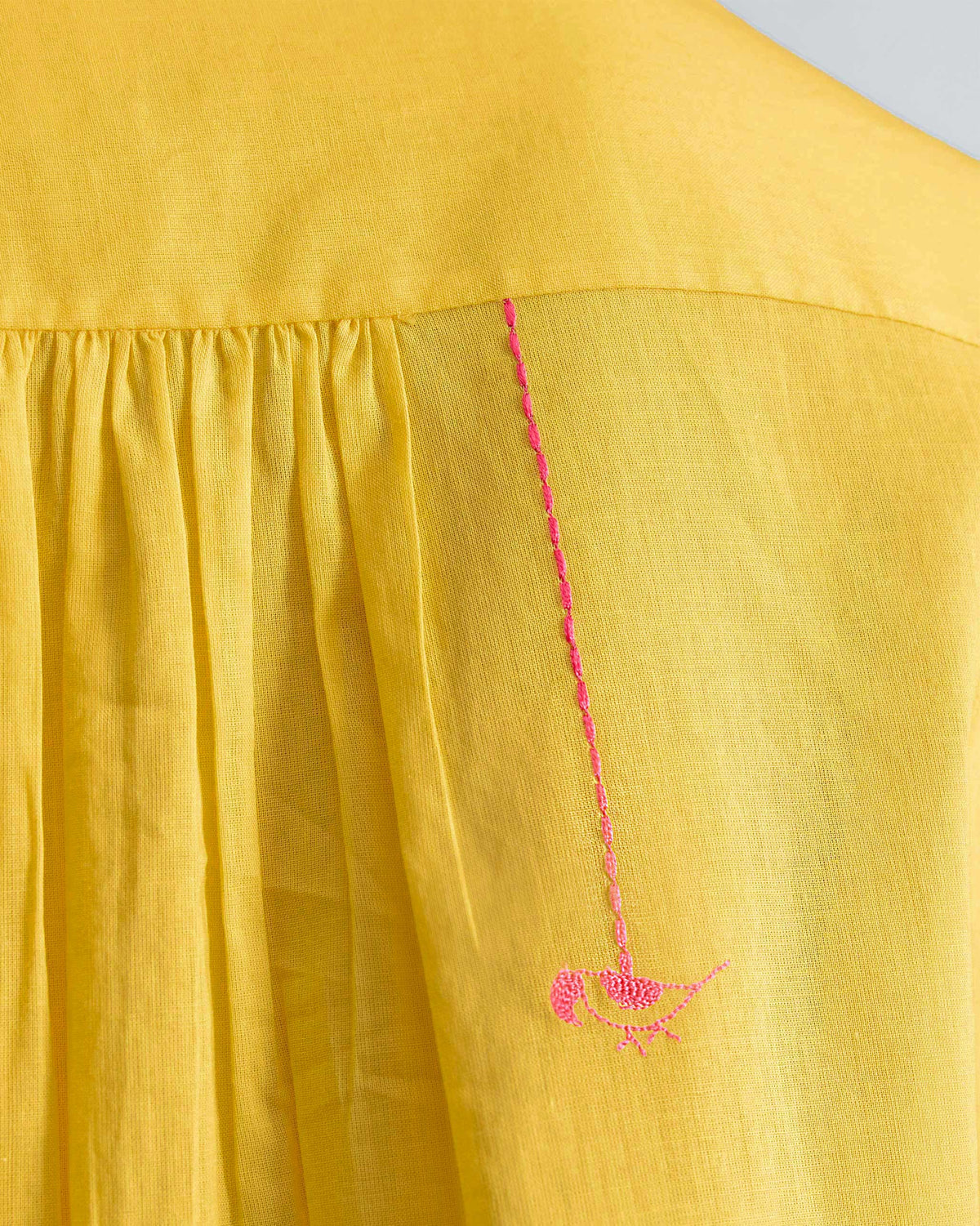 Mandarin Collar Top - Yellow