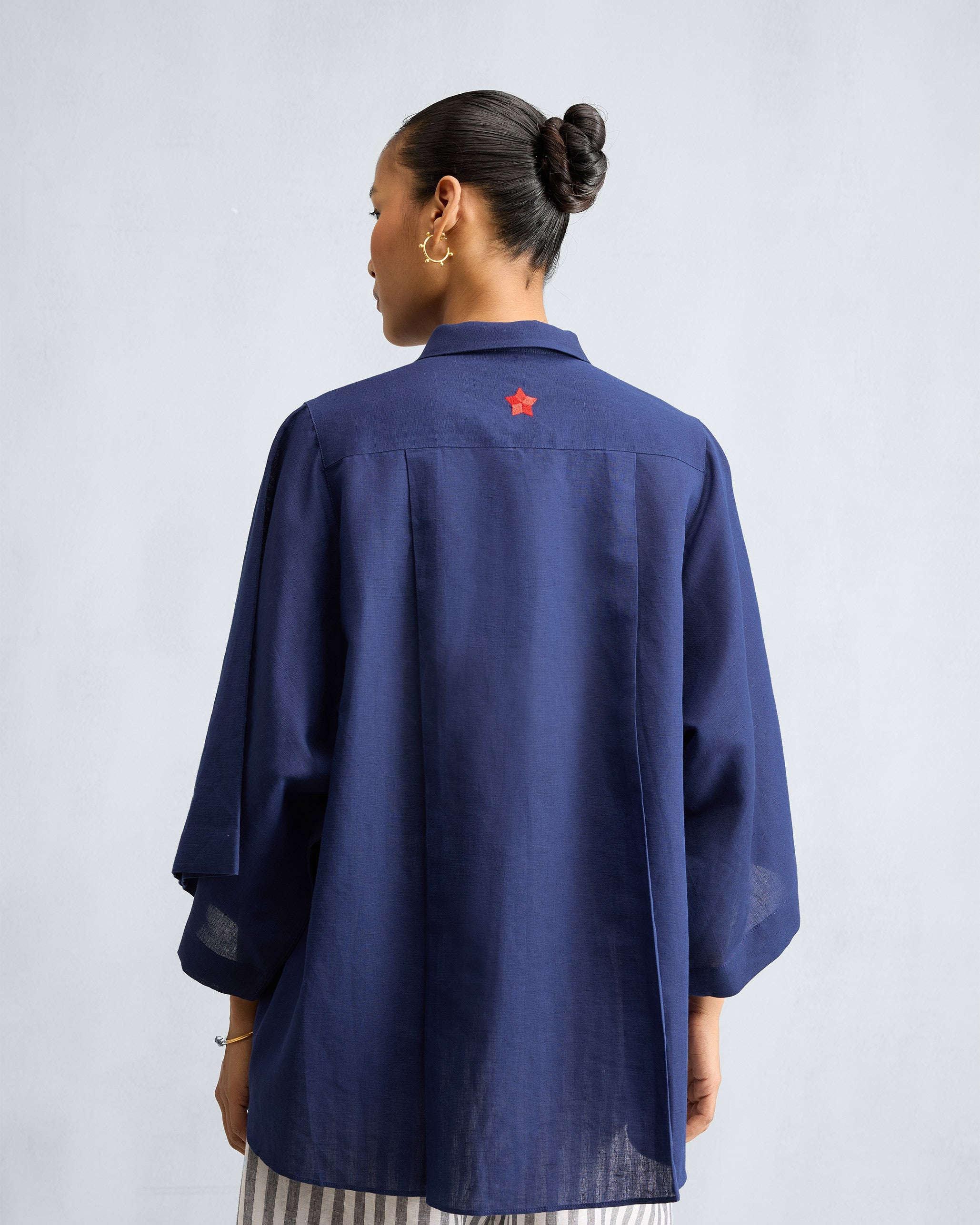 Drop Armhole Shirt - Ink Blue