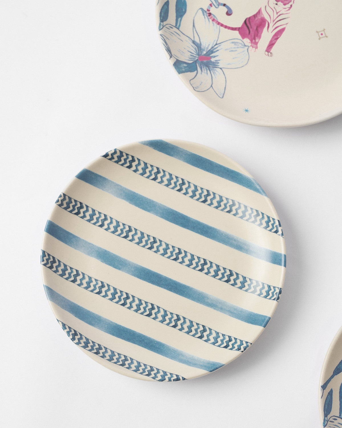 River Tiger Tea Plate - Set of 4