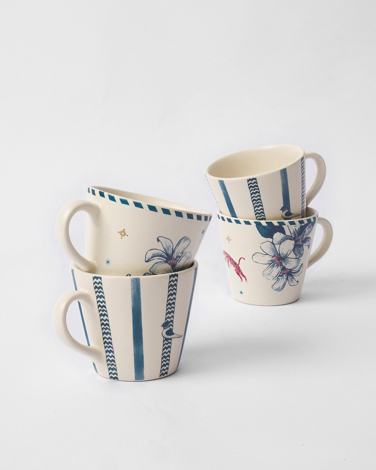 River Tiger Espresso Mug - Set of 4