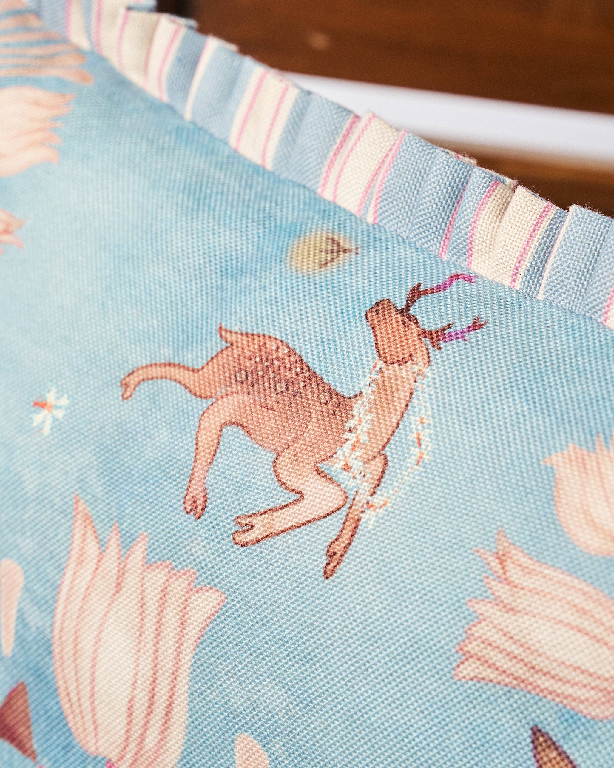 Deer Dance Cushion Cover - Blue