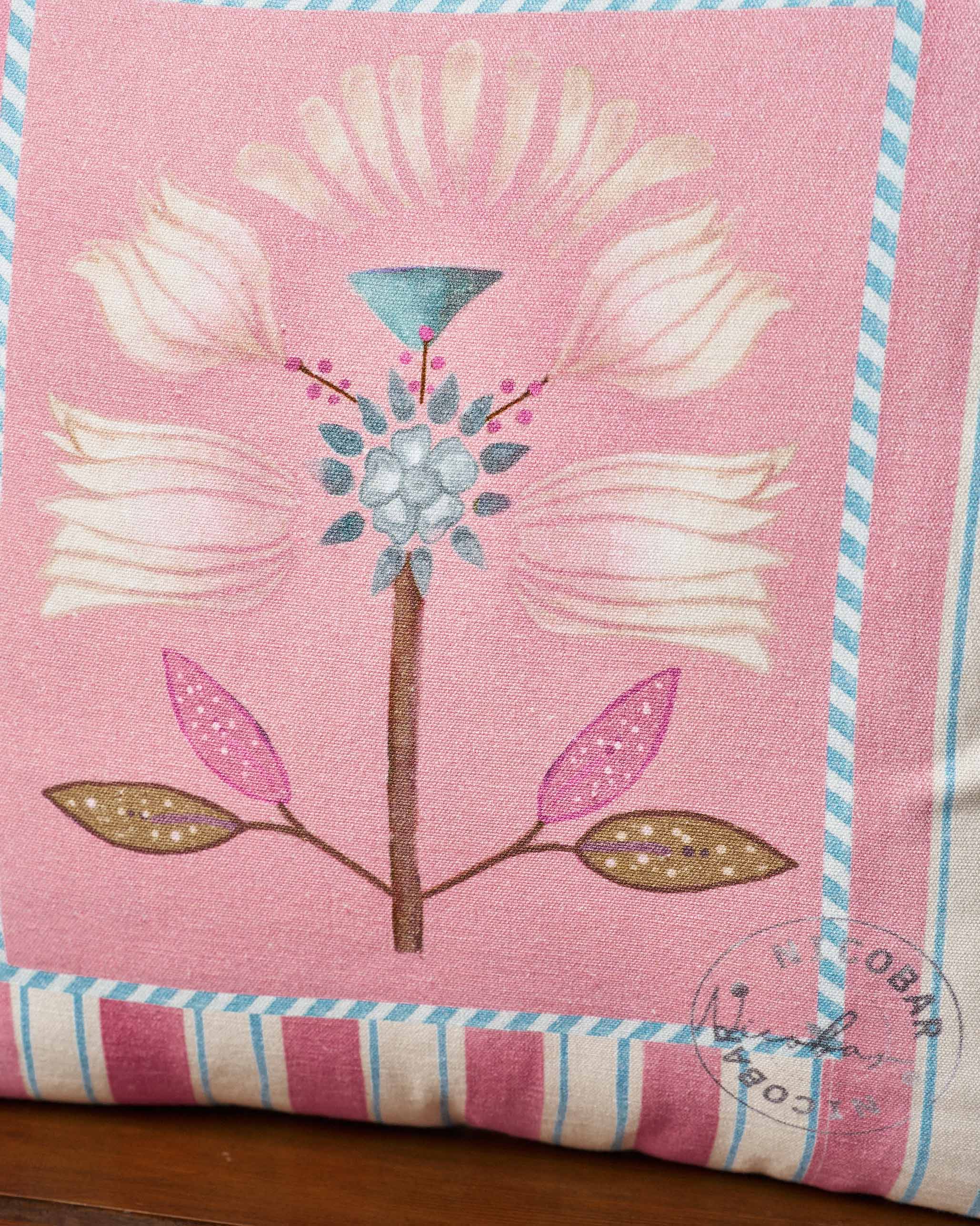 Lotus Stripes Cushion Cover