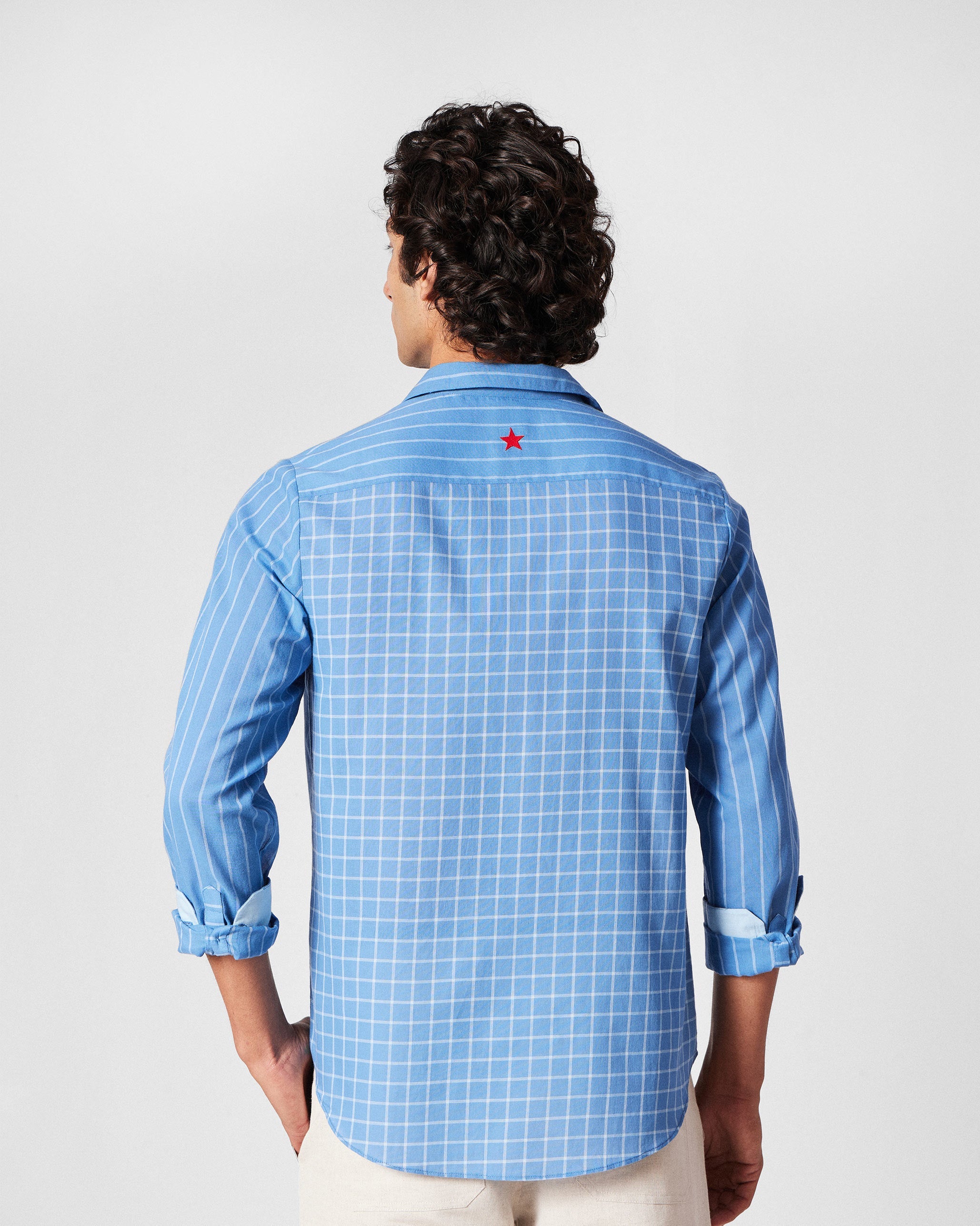 Bias Placket Shirt - Riverside Blue Checks
