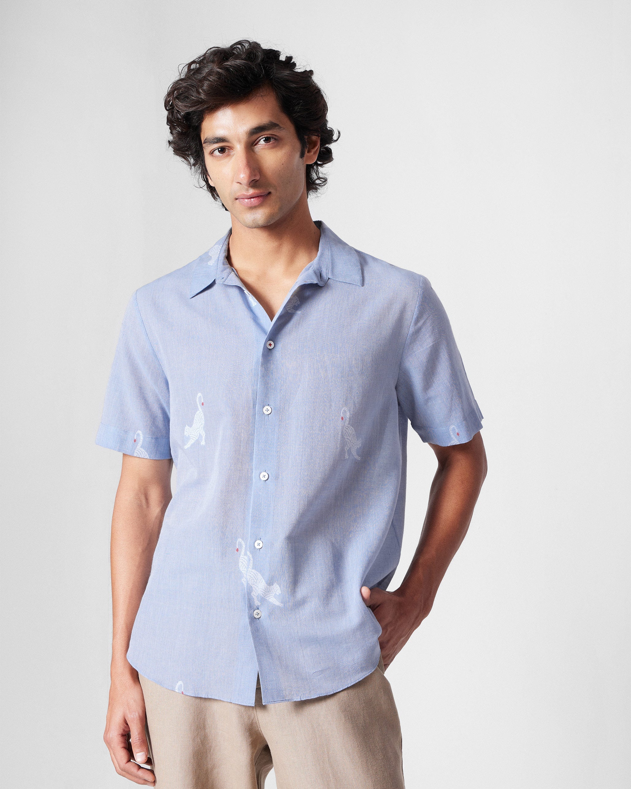 Half Sleeve Shirt - Light Blue