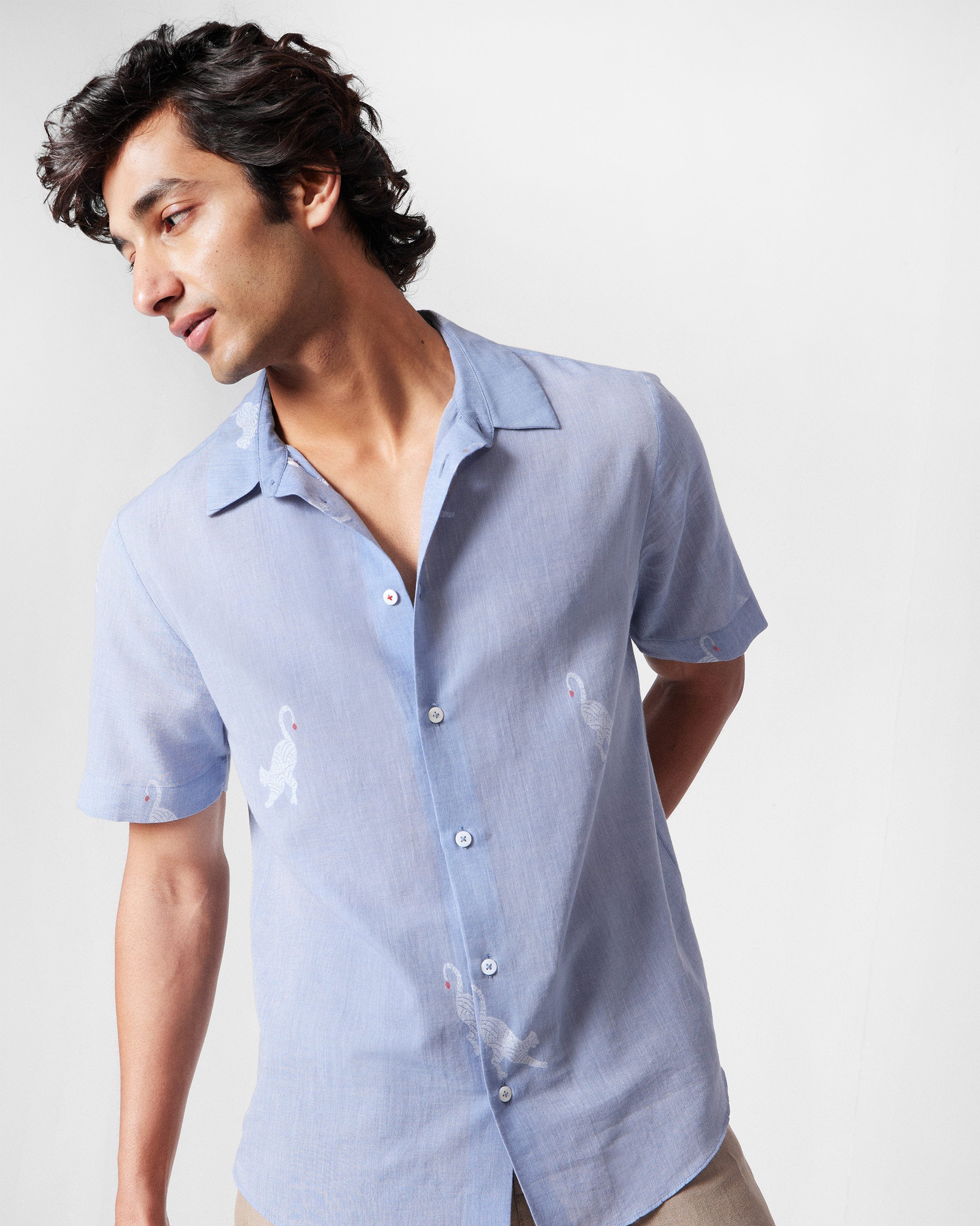 Half Sleeve Shirt - Light Blue
