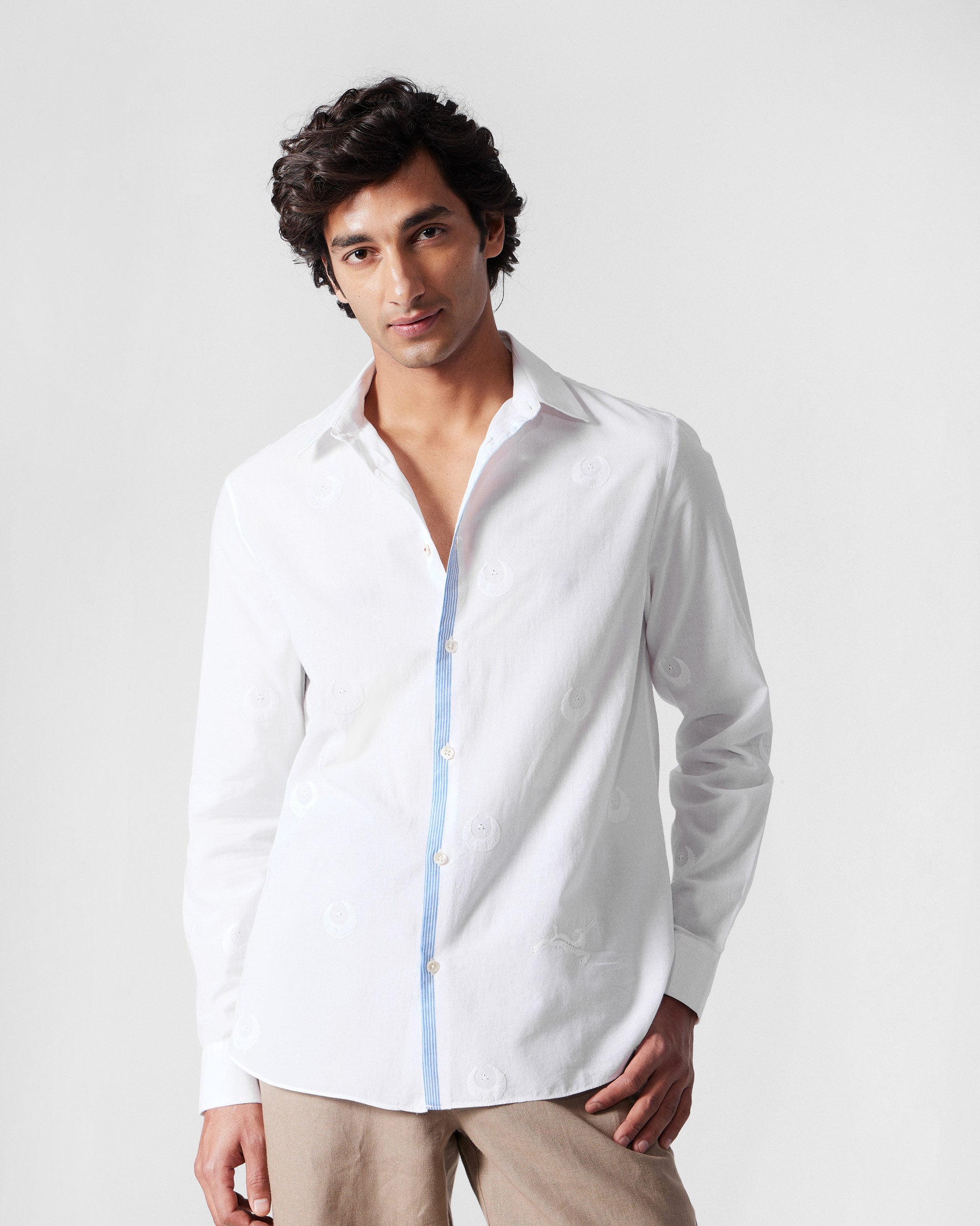 Basalt Shirt - White Embroidered