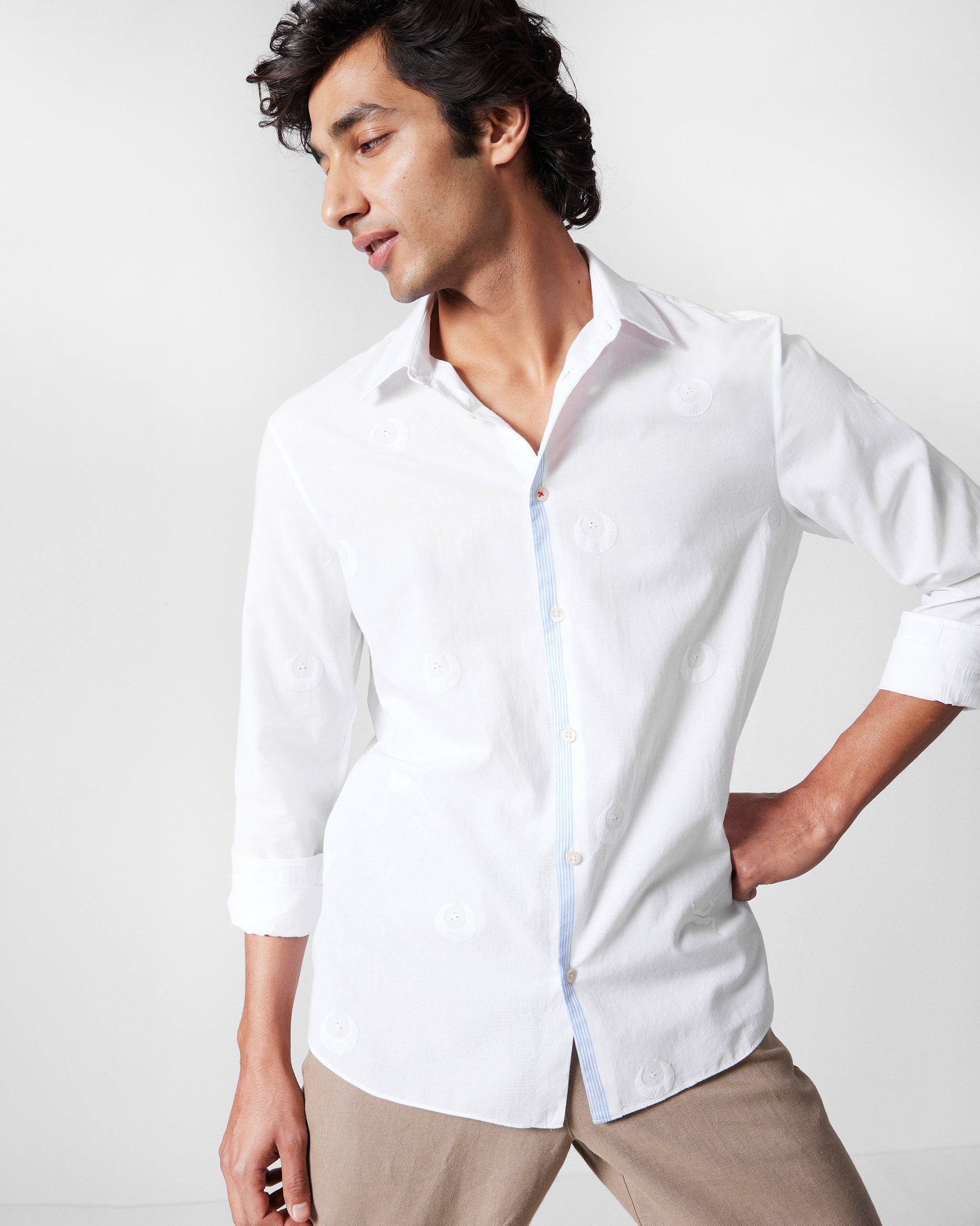 Basalt Shirt - White Embroidered
