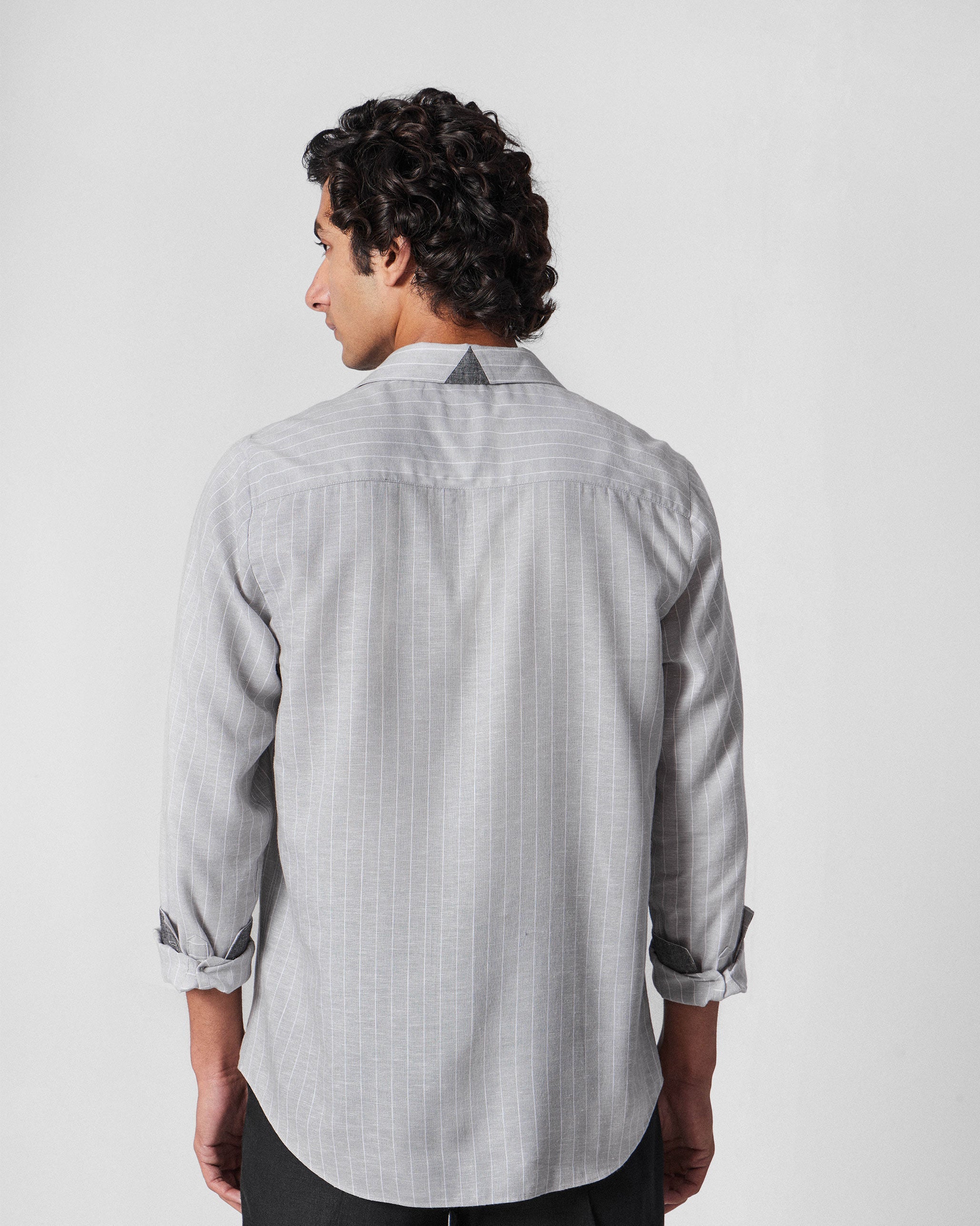 Silas Shirt - Charcoal Stripes