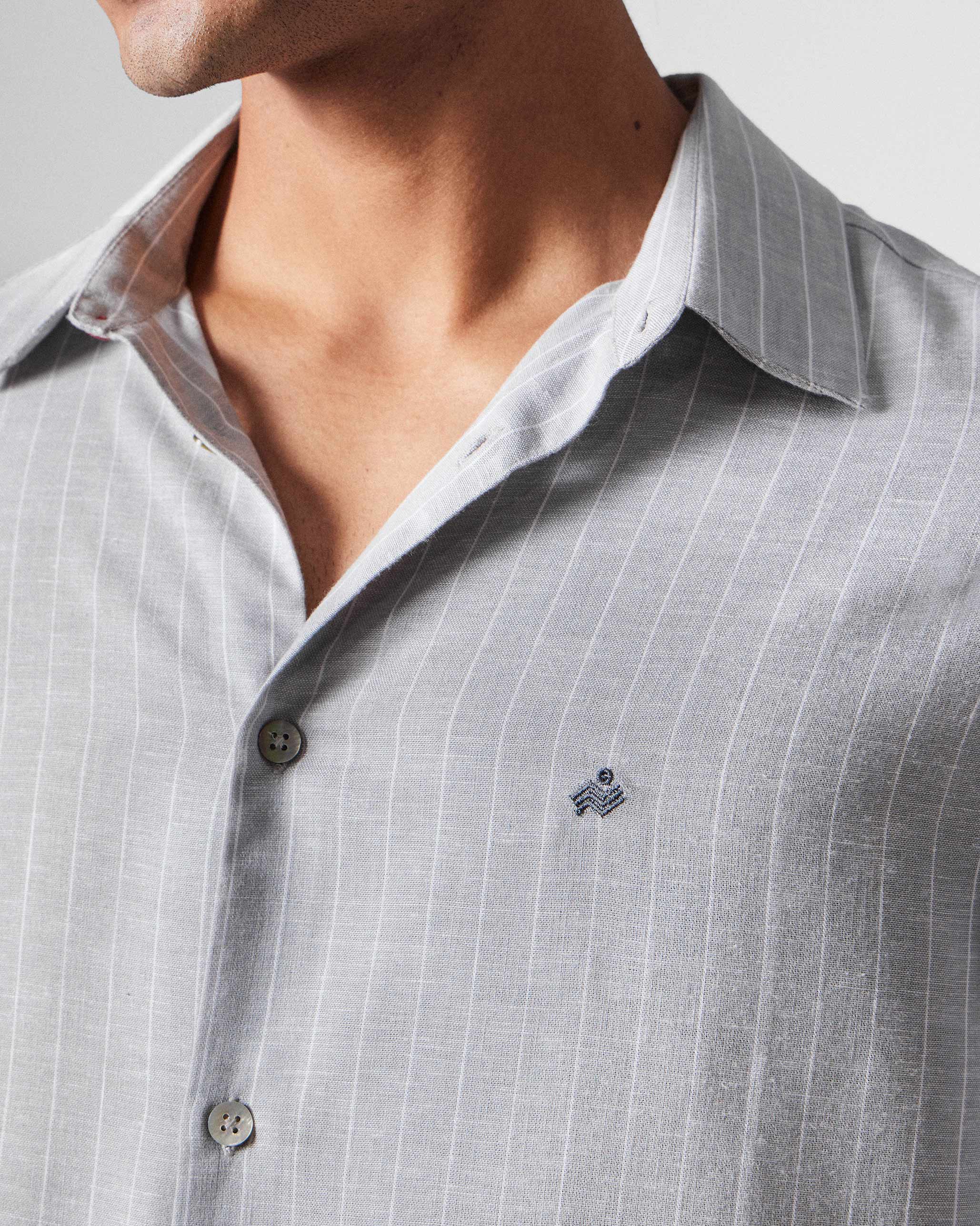 Silas Shirt - Charcoal Stripes