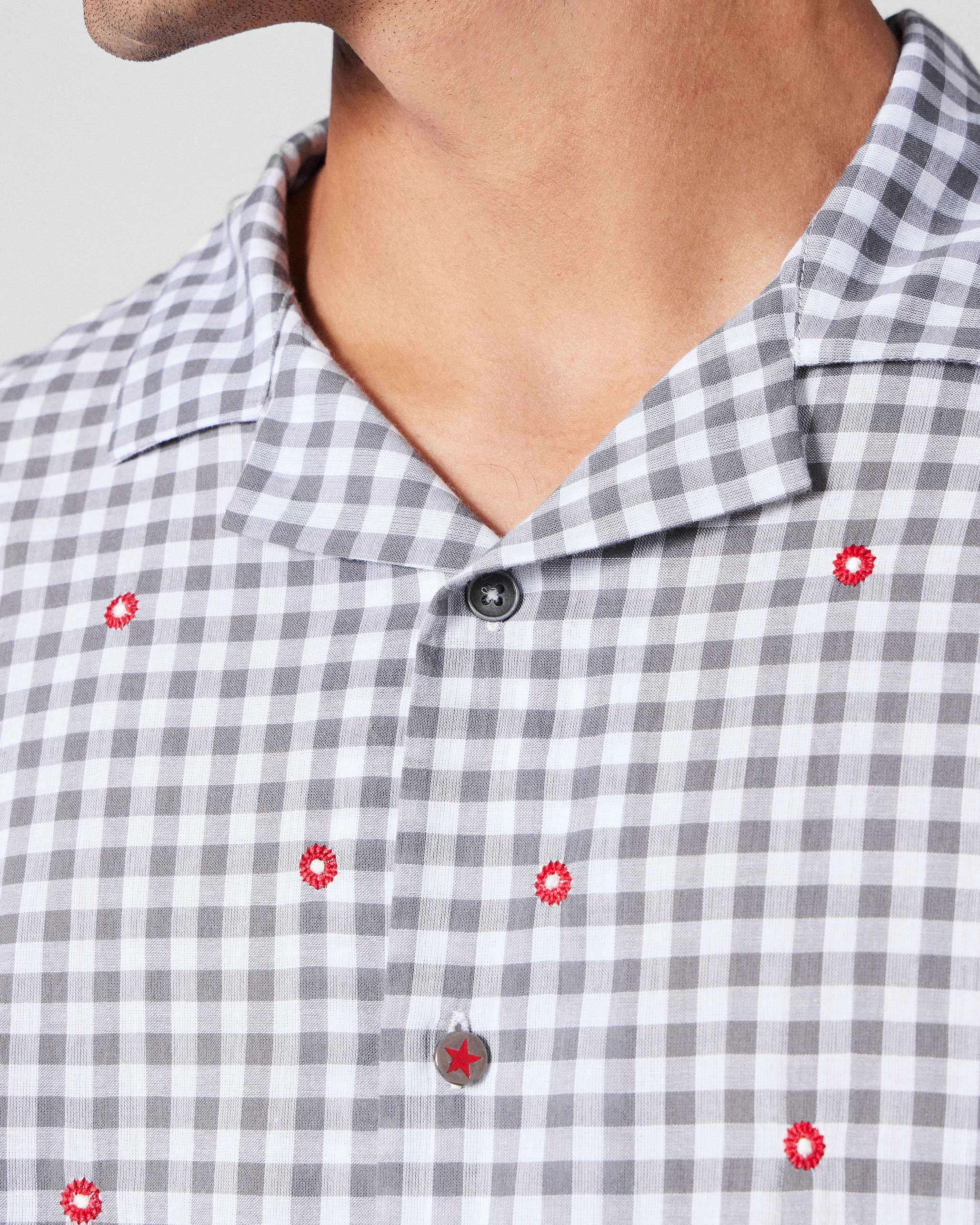Mistari Shirt - Charcoal & Ivory Checks