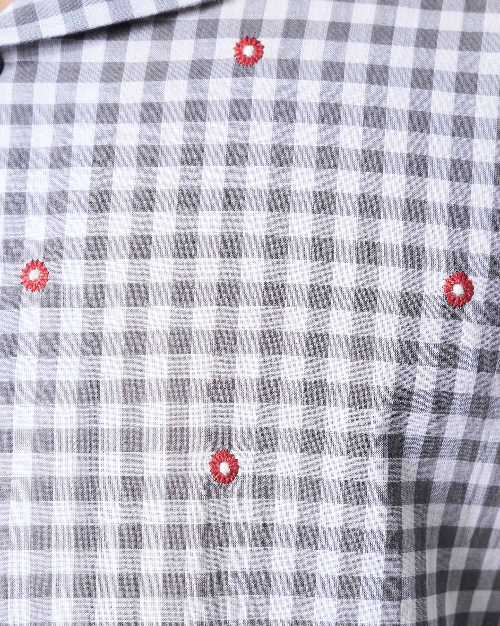 Mistari Shirt - Charcoal & Ivory Checks