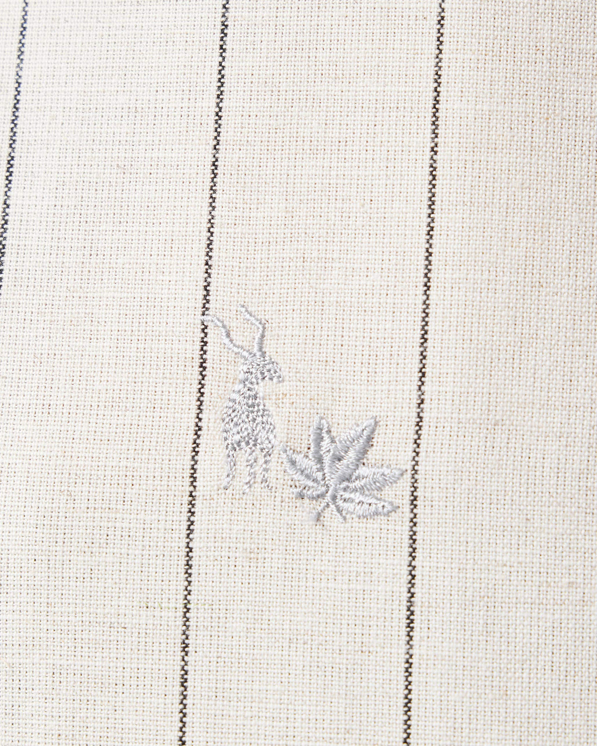 Riverine Shirt - Ivory & Charcoal Embroidered