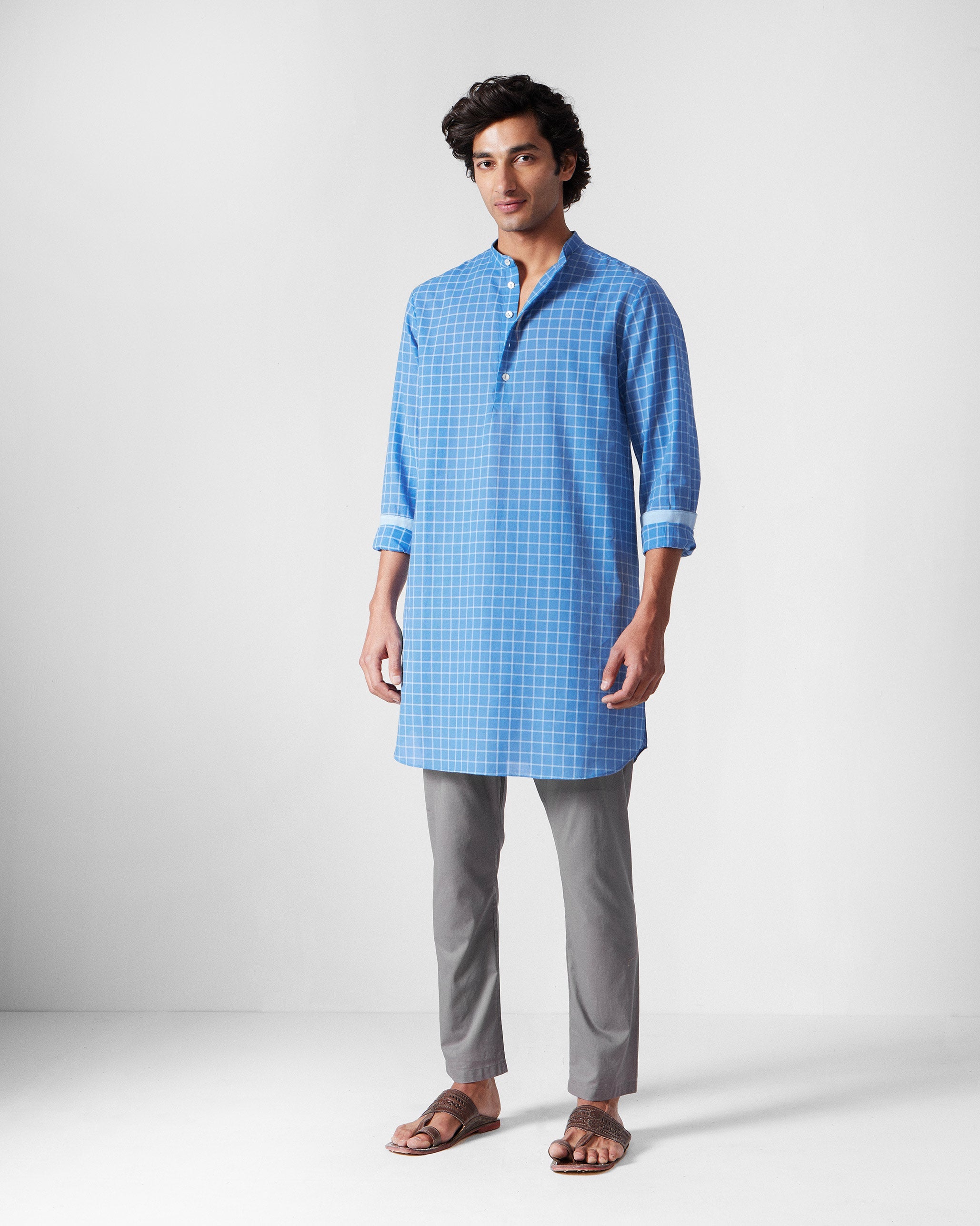 Nysa Kurta - Riverside Blue Checks