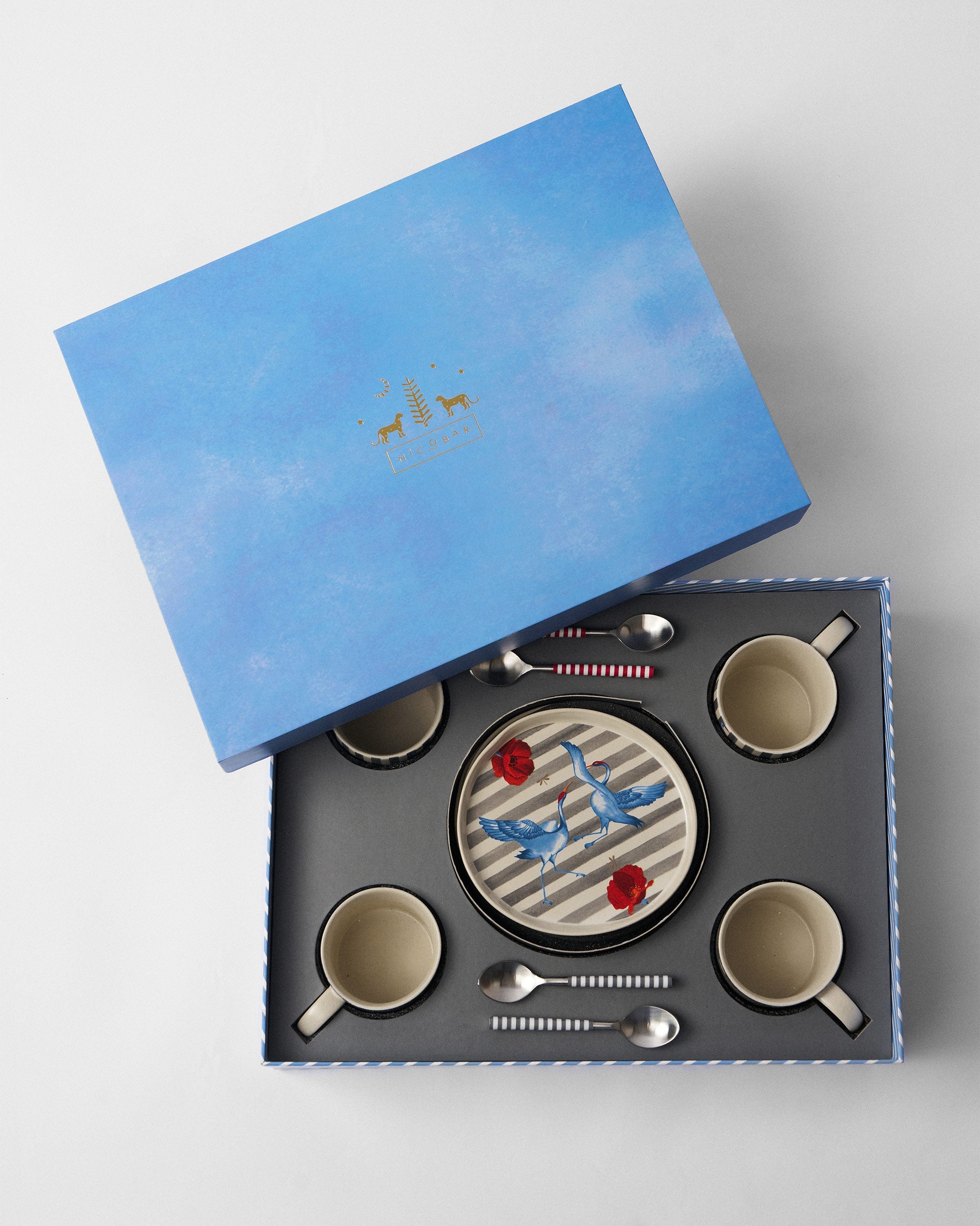 Striped Crane Gift Set
