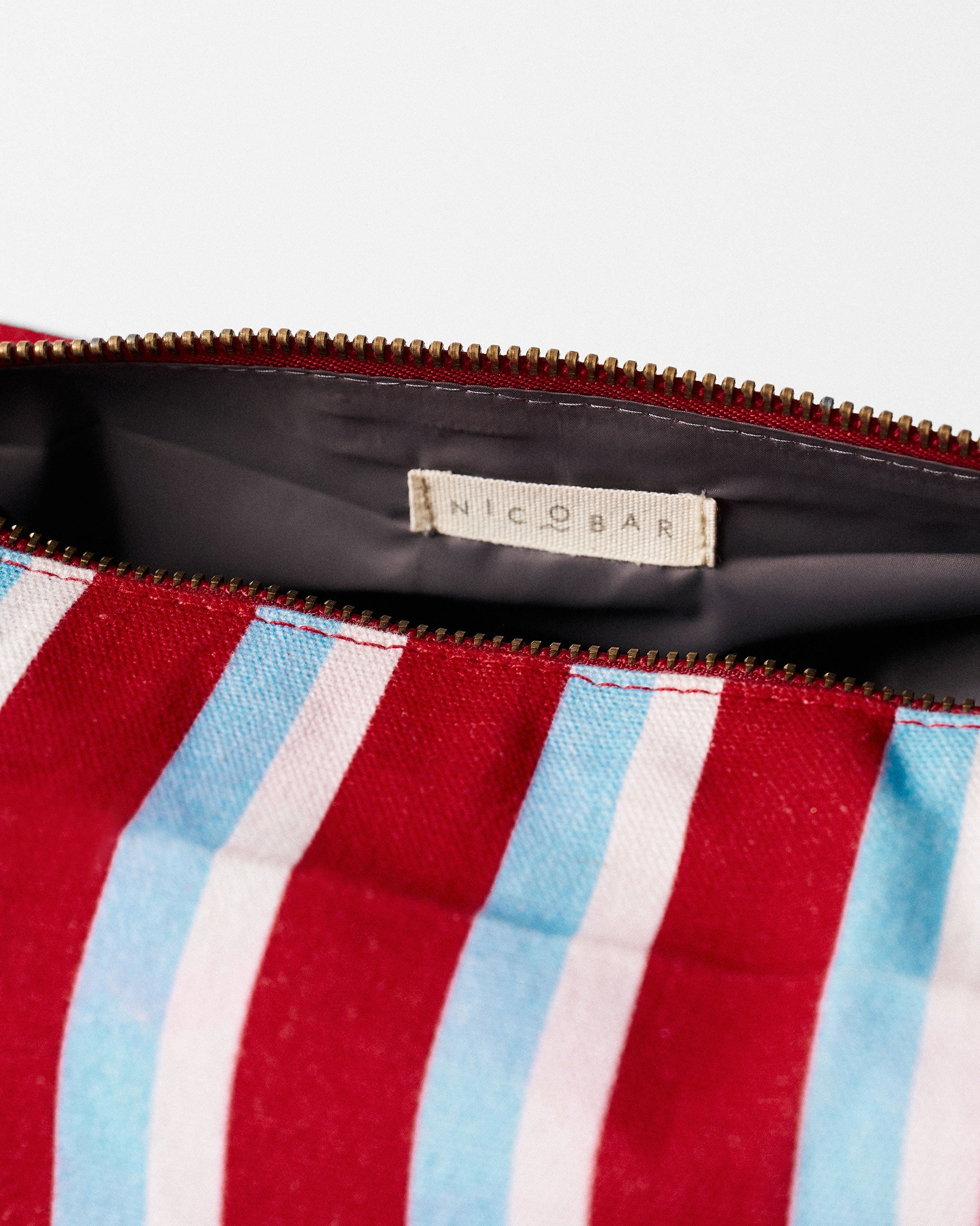 Shen Toilet Kit - Ice Blue & Red Stripes