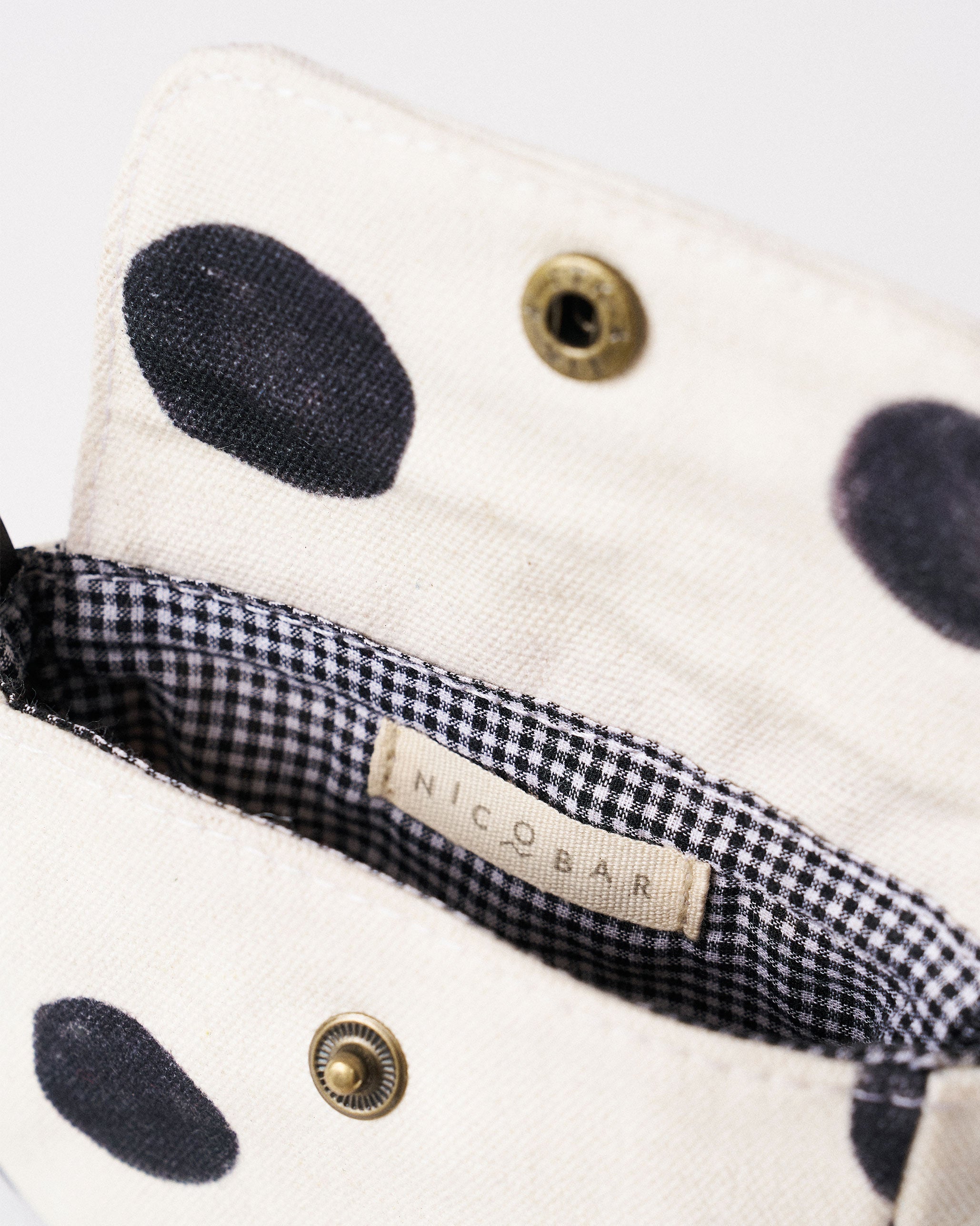 Polka Coin Pouch - Charcoal & Ivory