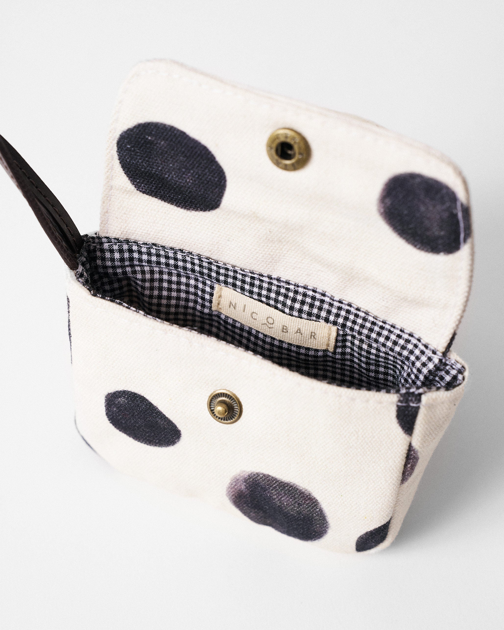 Polka Coin Pouch - Charcoal & Ivory