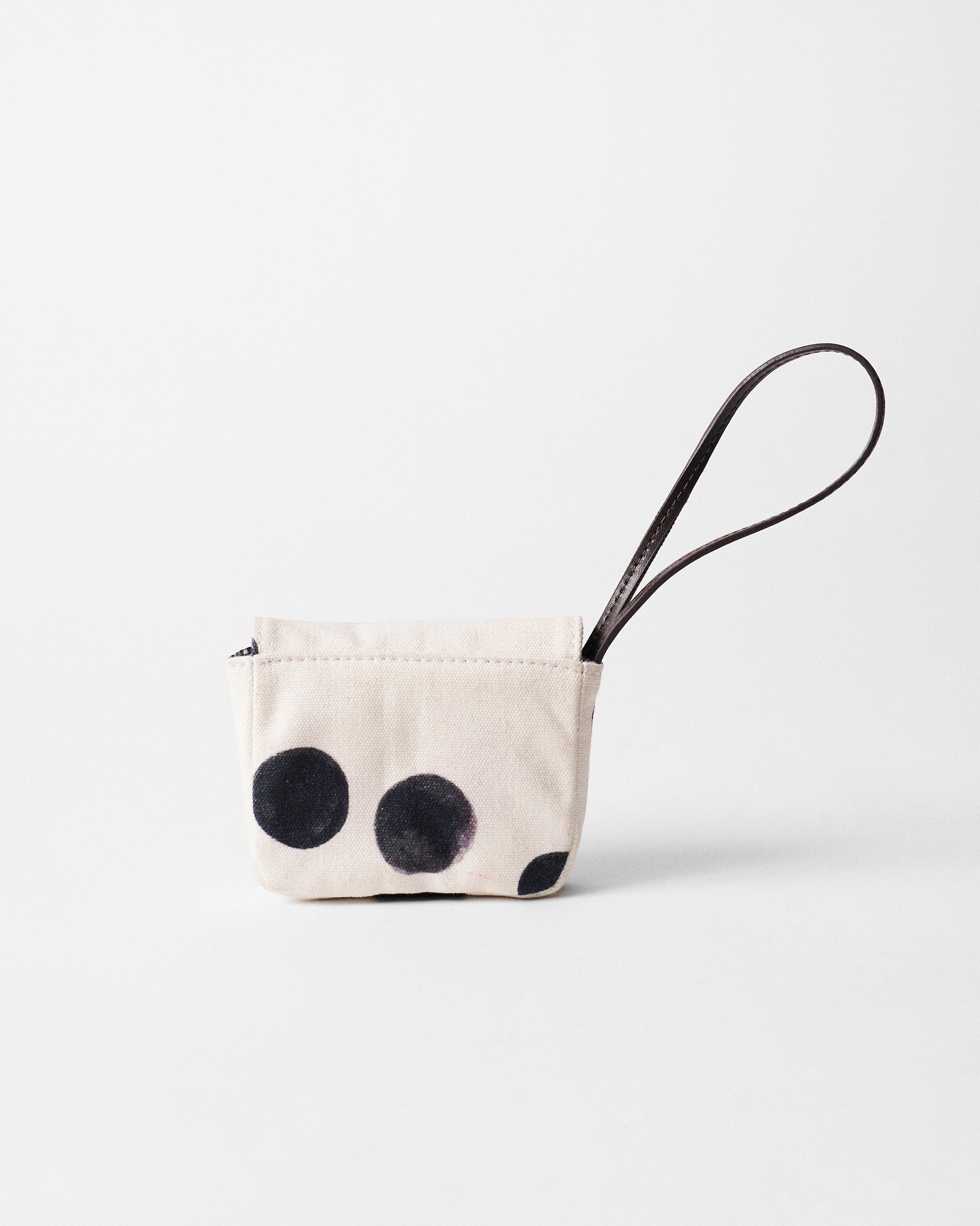 Polka Coin Pouch - Charcoal & Ivory
