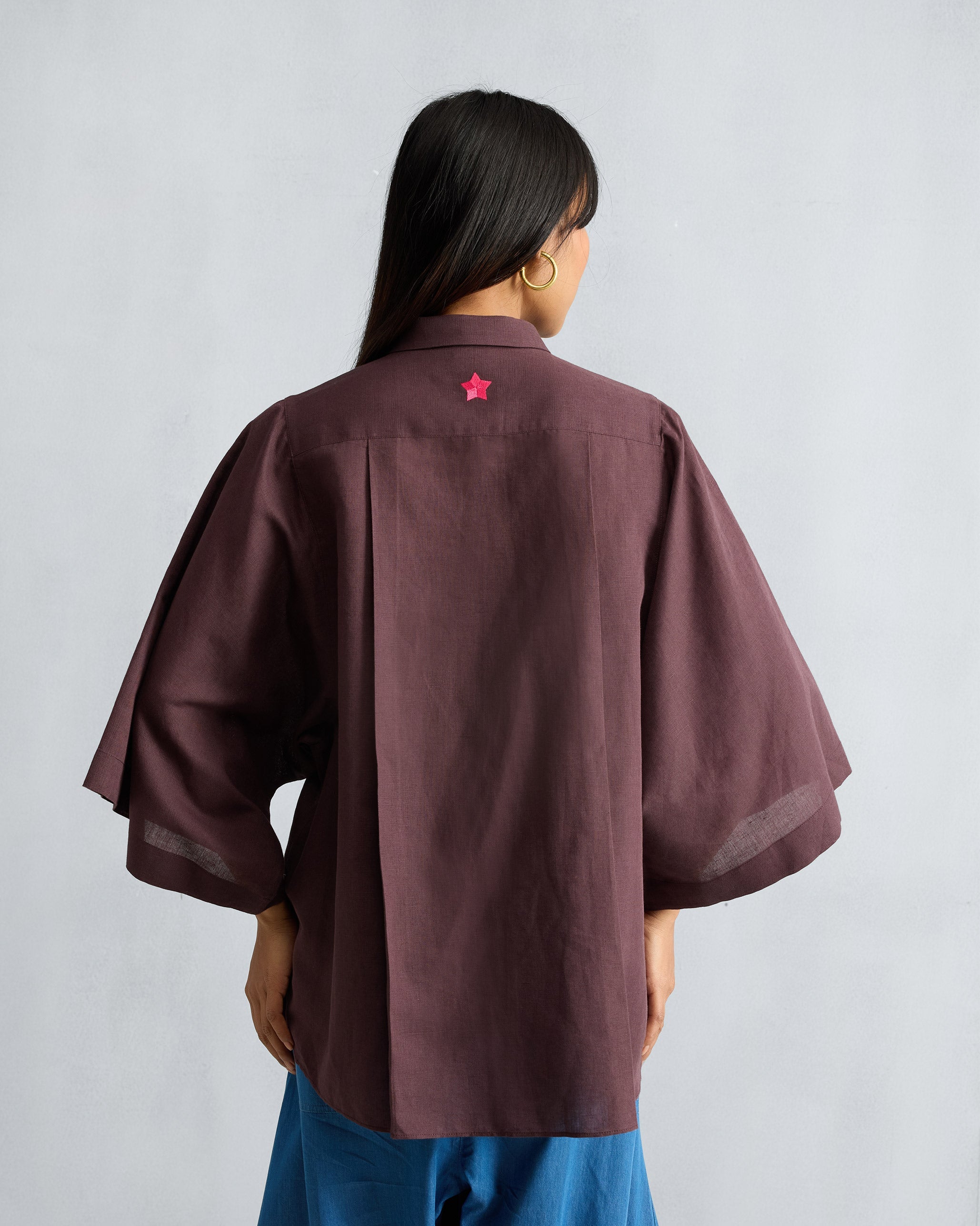 Drop Armhole Shirt - Chocolate Plum