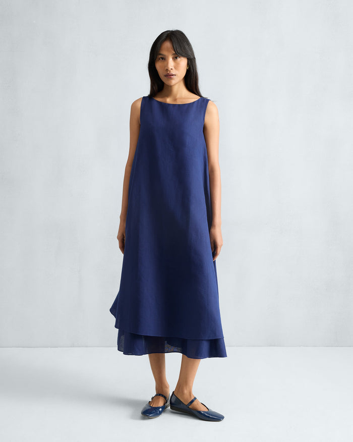 Double Layer Dress - Ink Blue