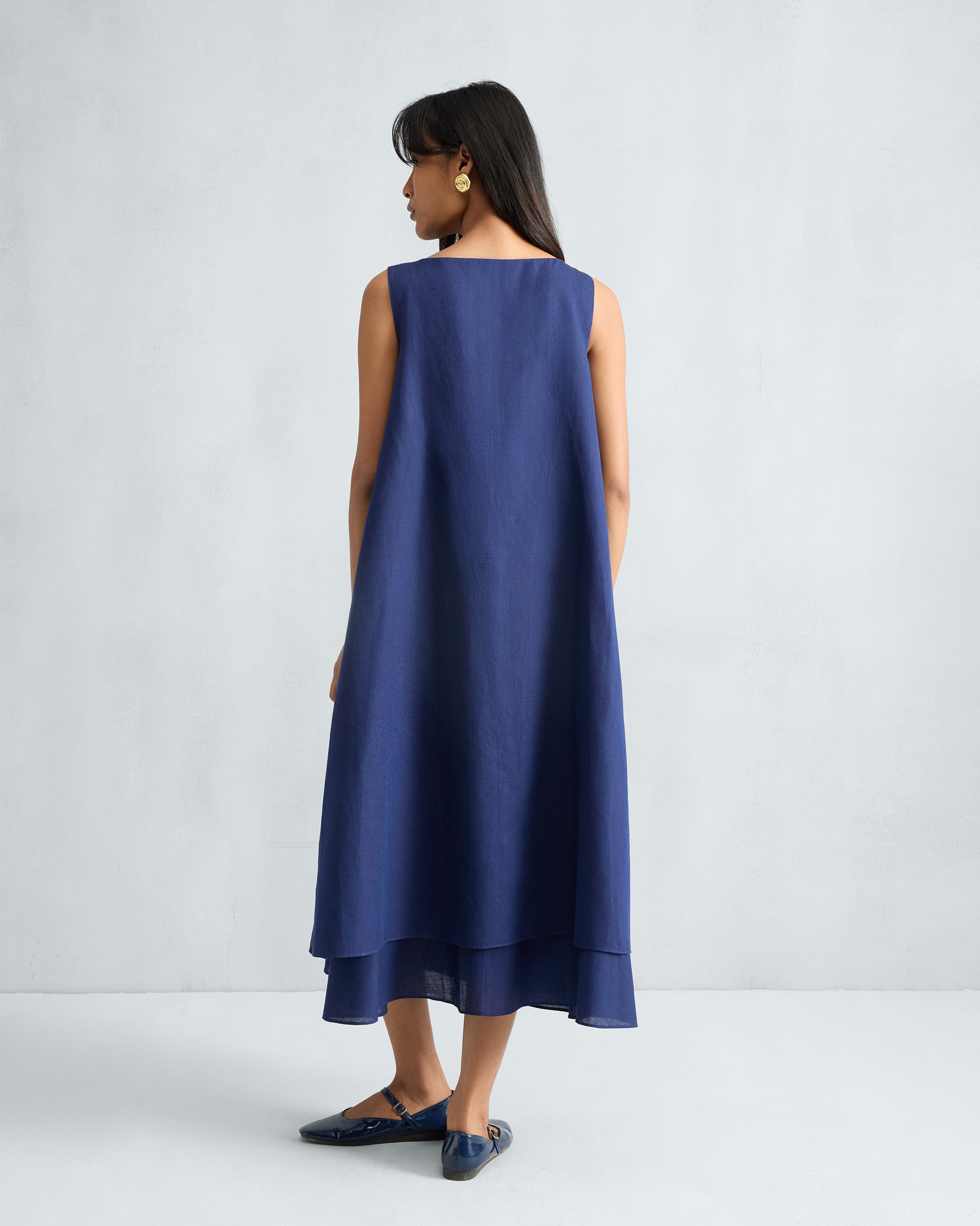 Double Layer Dress - Ink Blue