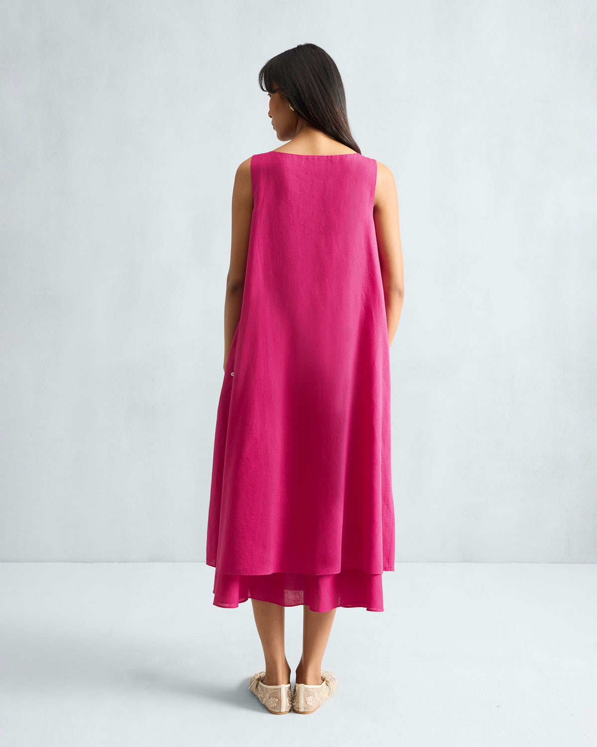 Double Layer Dress - Fuchsia