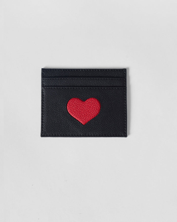 Everyday Heart Card Holder - Black & Red