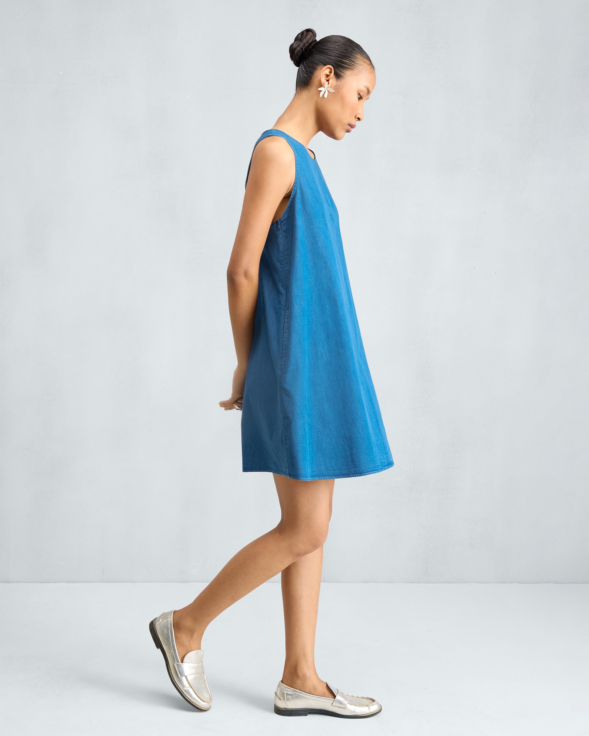 Short Racerback Dress - Denim